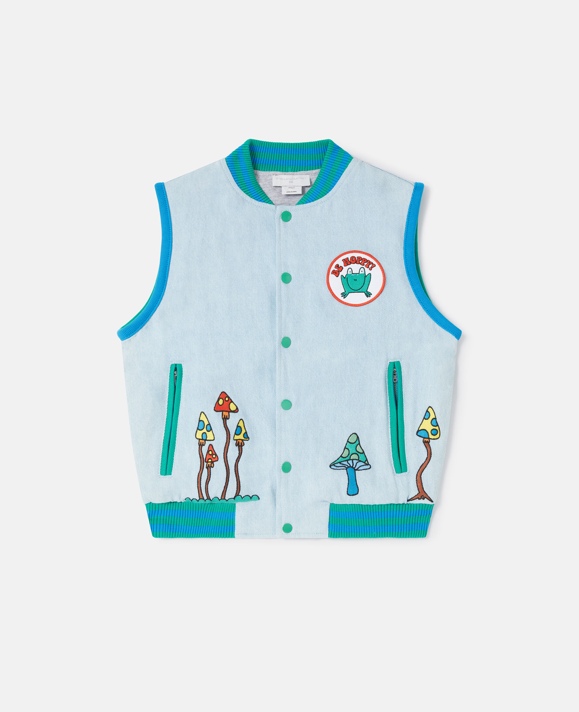 Woodland Friends Sleeveless Jacket-Blue-medium