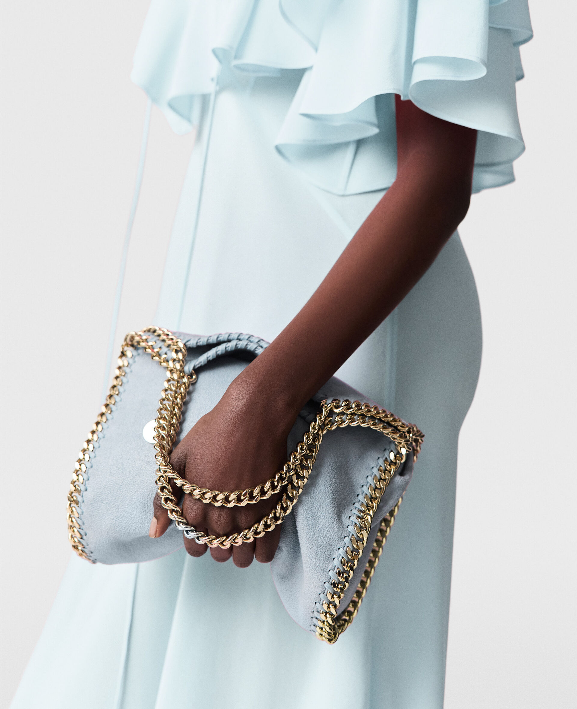 Falabella Mini Tote Bag-Blue-model