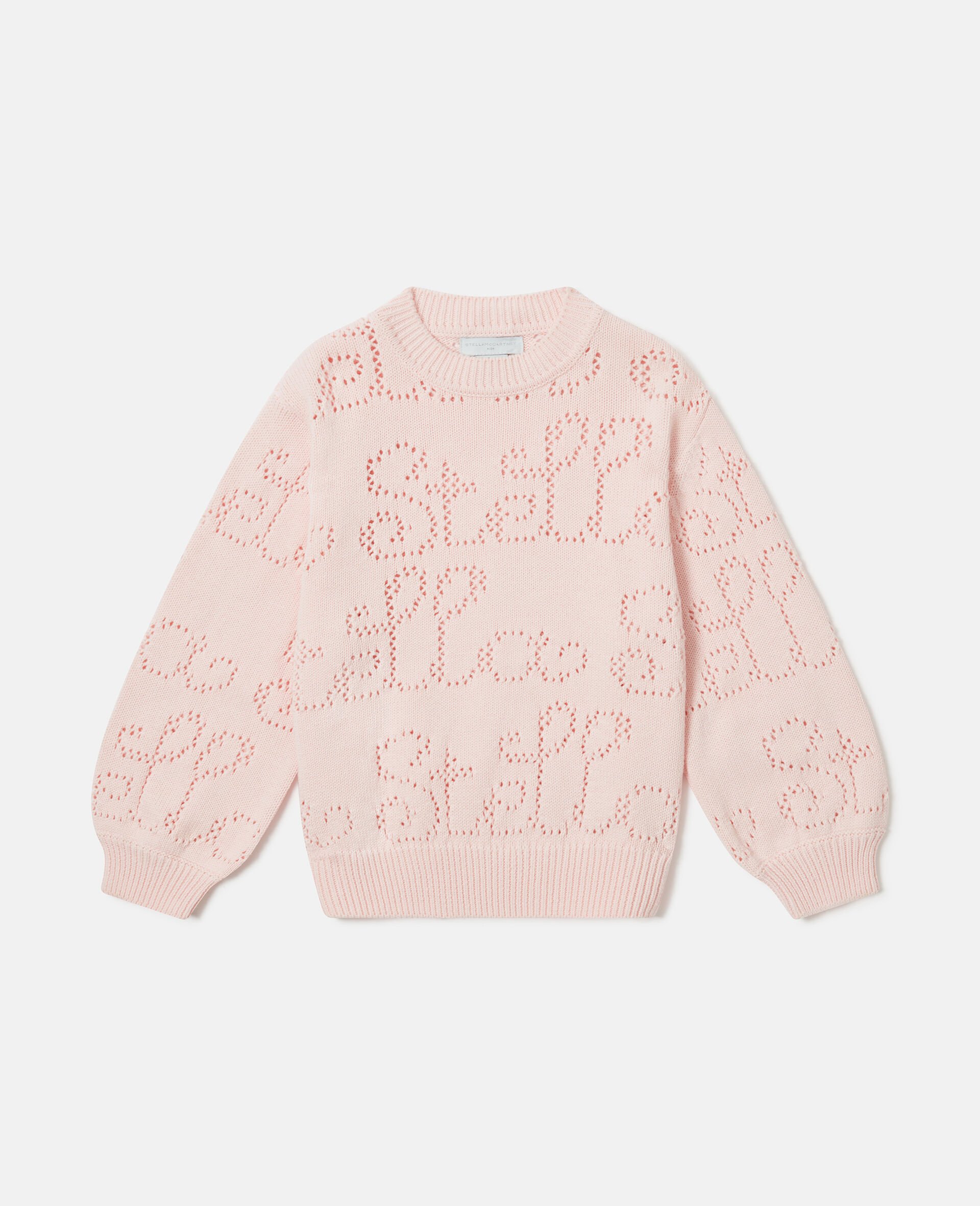 Stella Crocheted Sweatshirt-Pink-medium