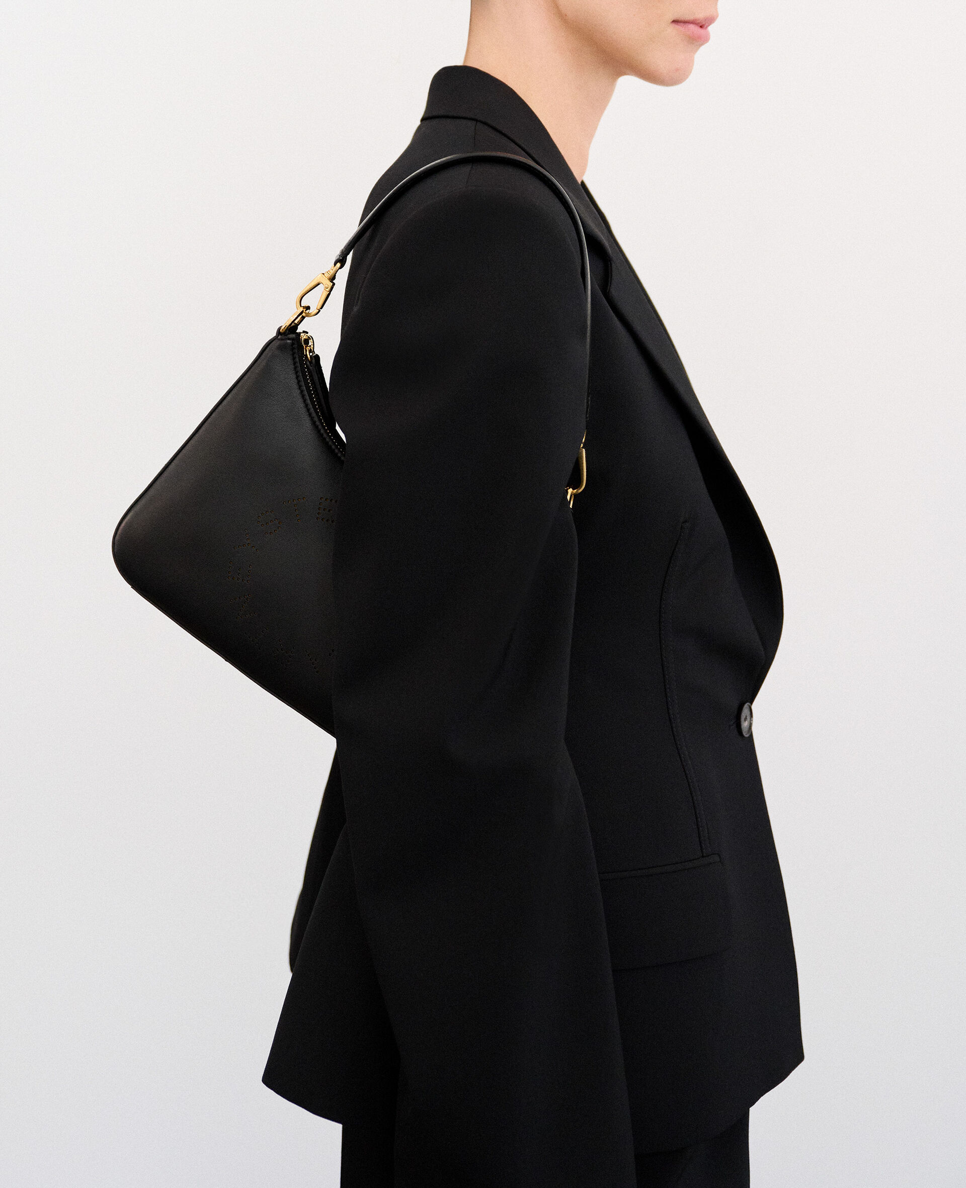 Logo Crossbody Shoulder Bag-Black-large image number 5