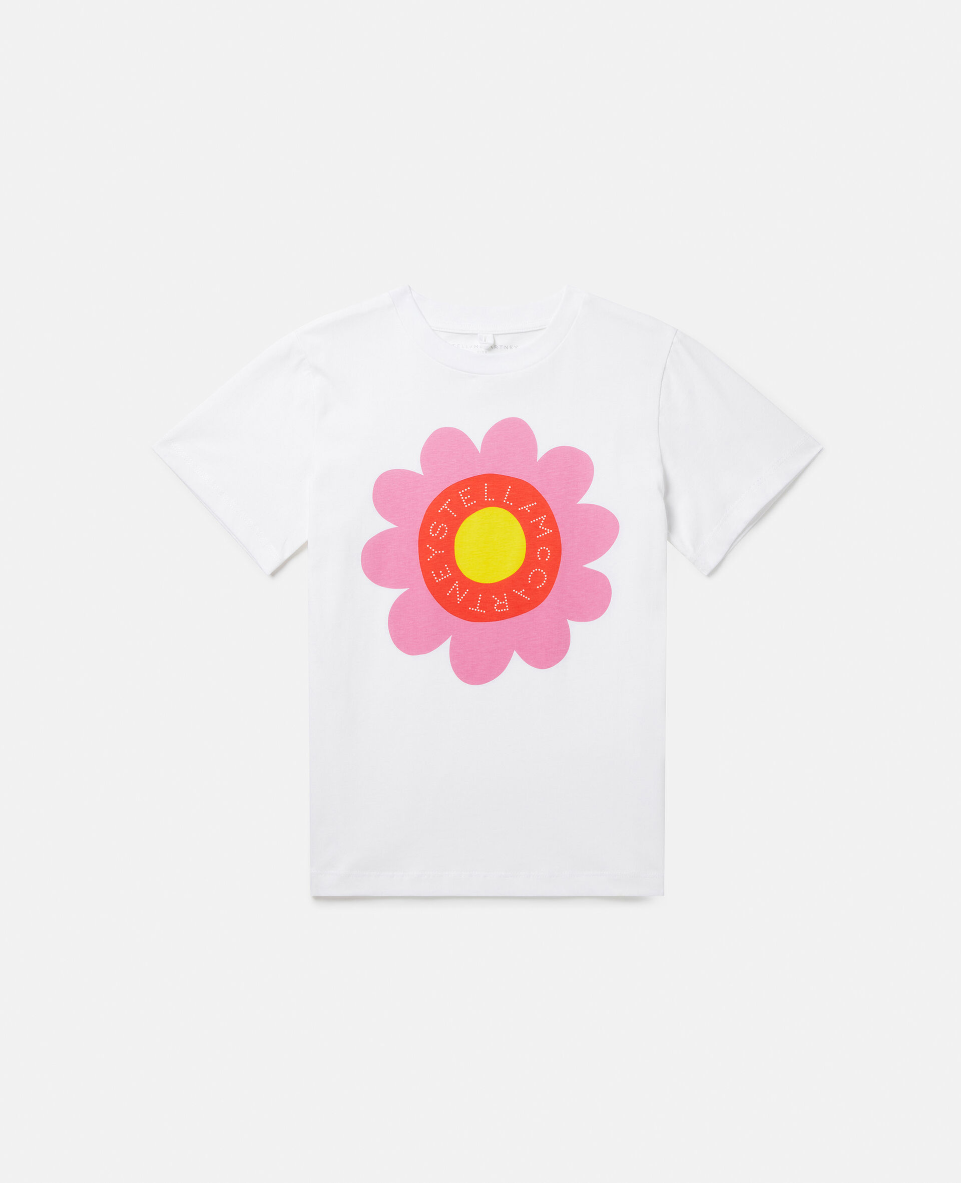 Stella Logo Graphic Flower T-Shirt-White-large