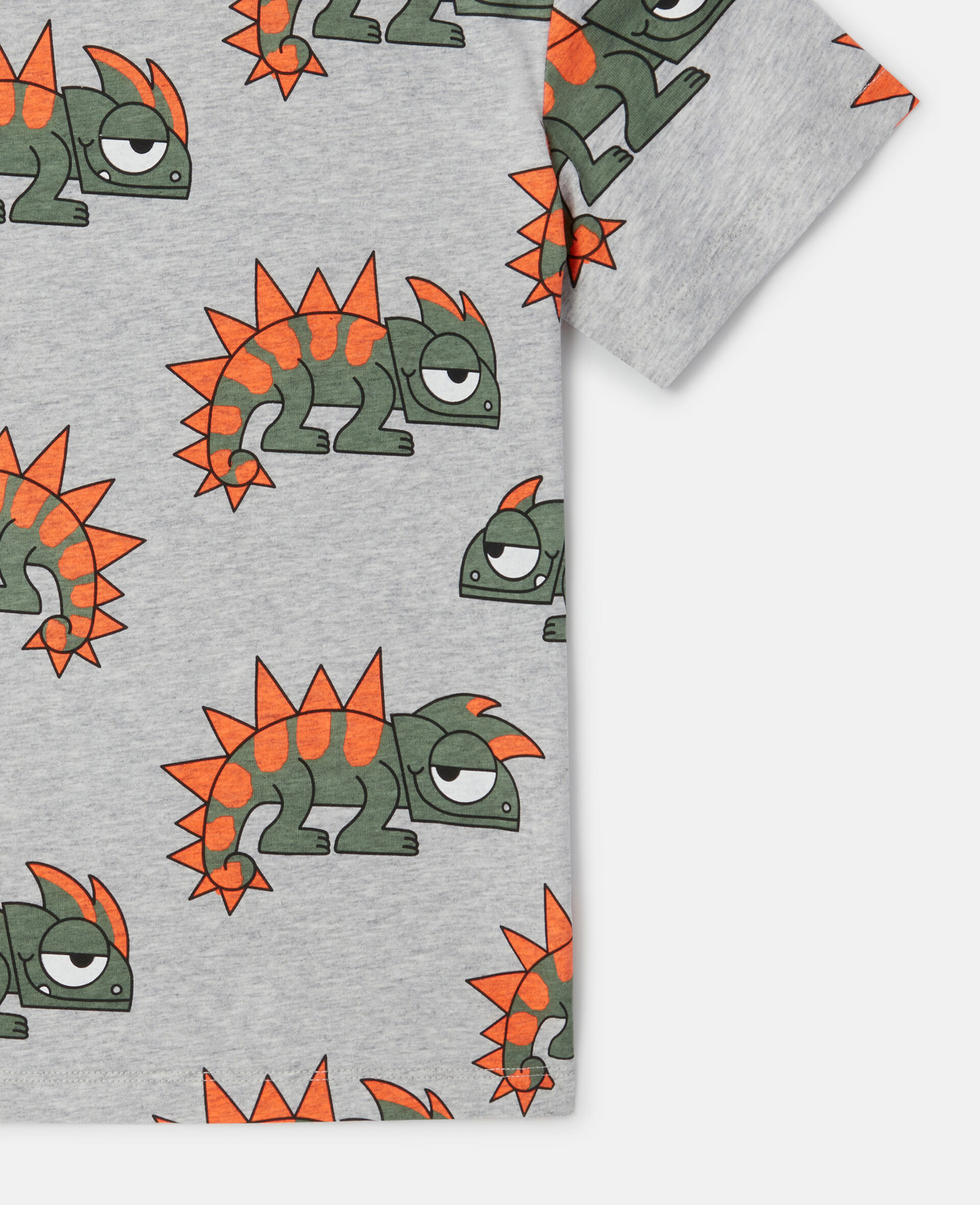 Gecko Print T-Shirt-Grey-large image number 3
