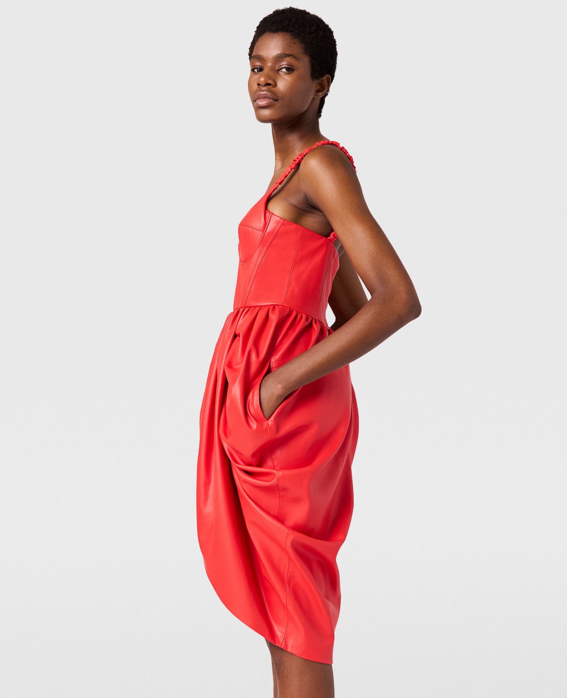Bustier Top Ruched Wrapped Mini Dress-Red-medium Bustier Top Ruched Wrapped Mini Dress-Red-medium