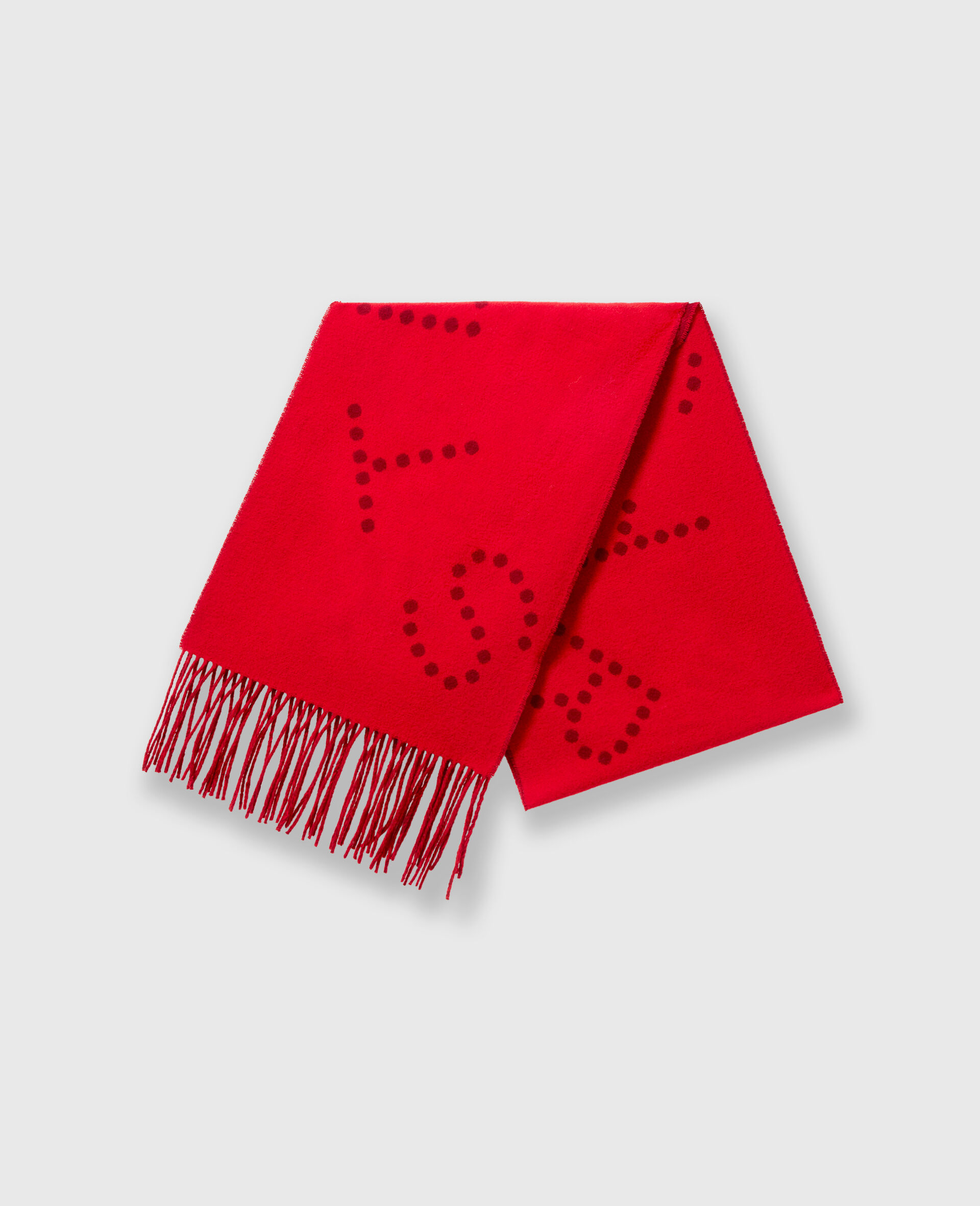 Foulard avec logo et imprime monogramme-Rouge-medium