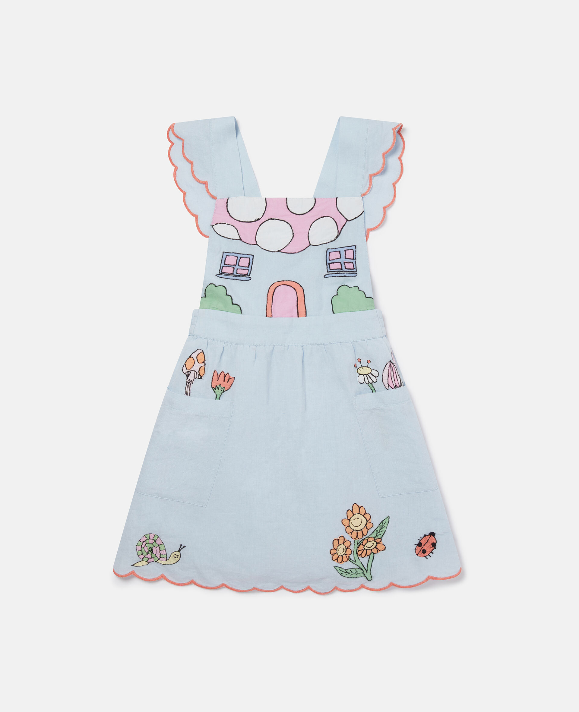 Toadstool Sleeveless Dress and Bloomers Set-Blue-large image number 0