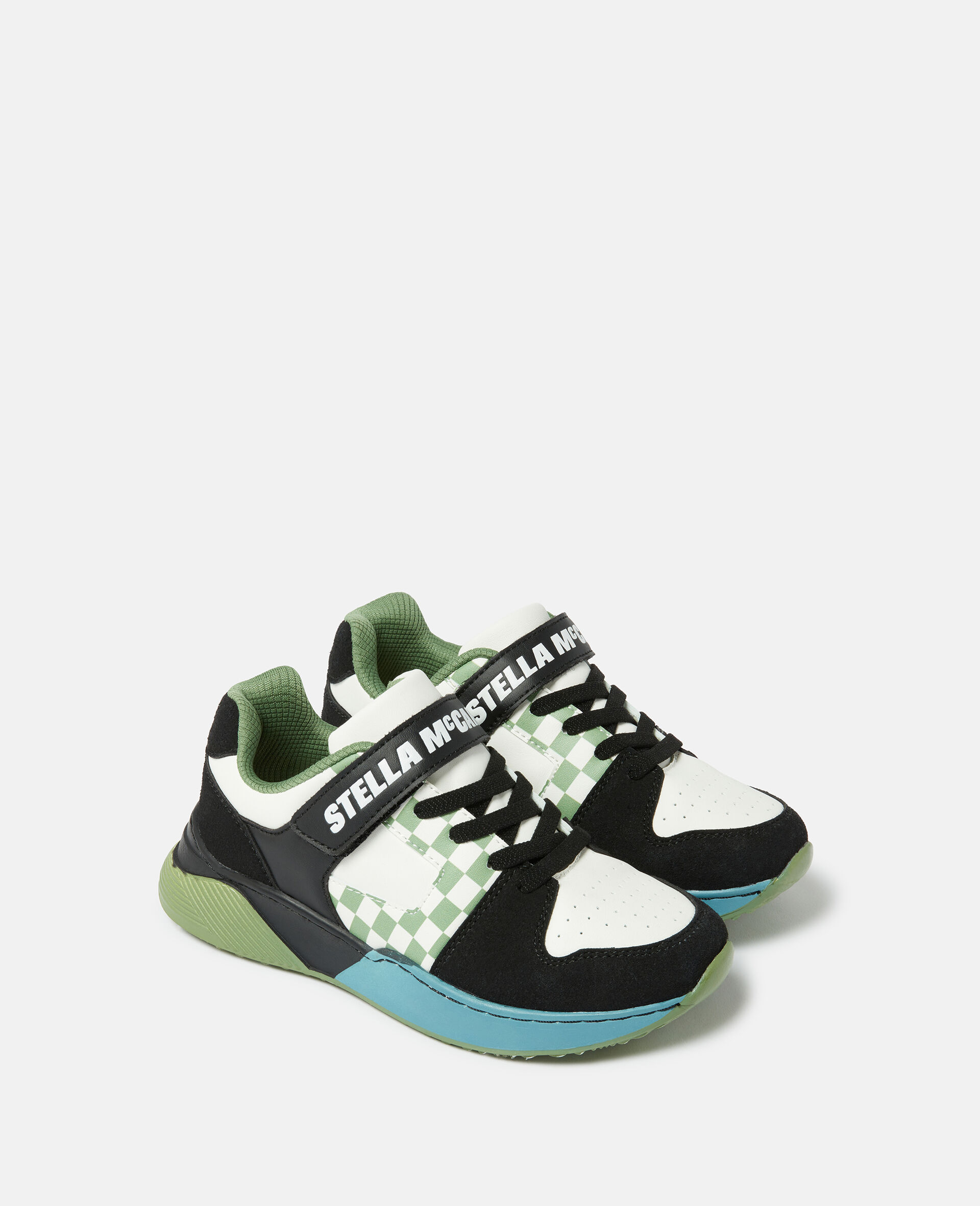 Moniker Tape Lace-Up Trainers-White-large Moniker Tape Lace-Up Trainers-White-large image number 1
