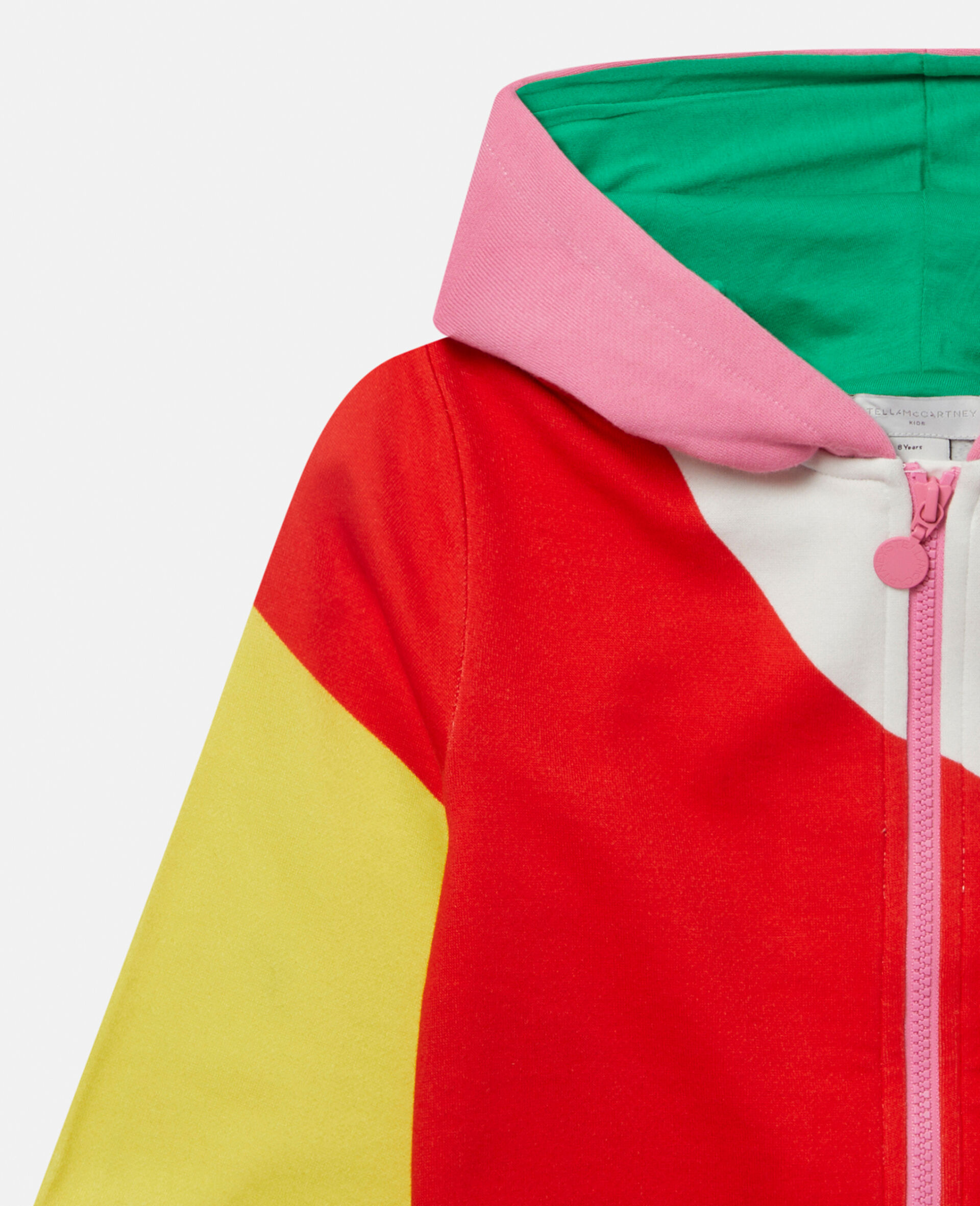 Colourblock Cotton Fleece Zip‐Up Hoodie-Multicoloured-large image number 1