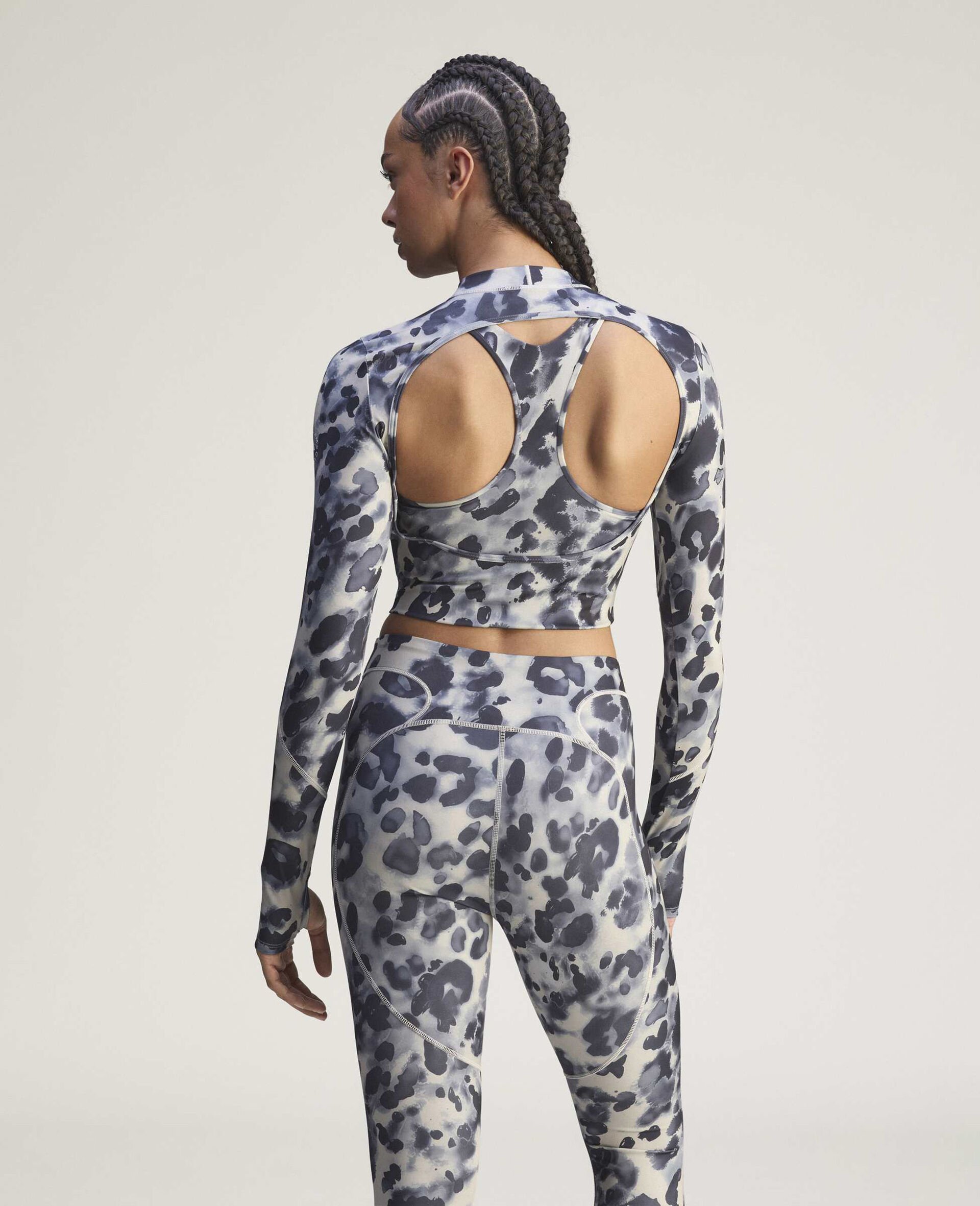 TruePurpose Training Leopard Print Long-Sleeve Cropped Top-Multicolour-large image number 3