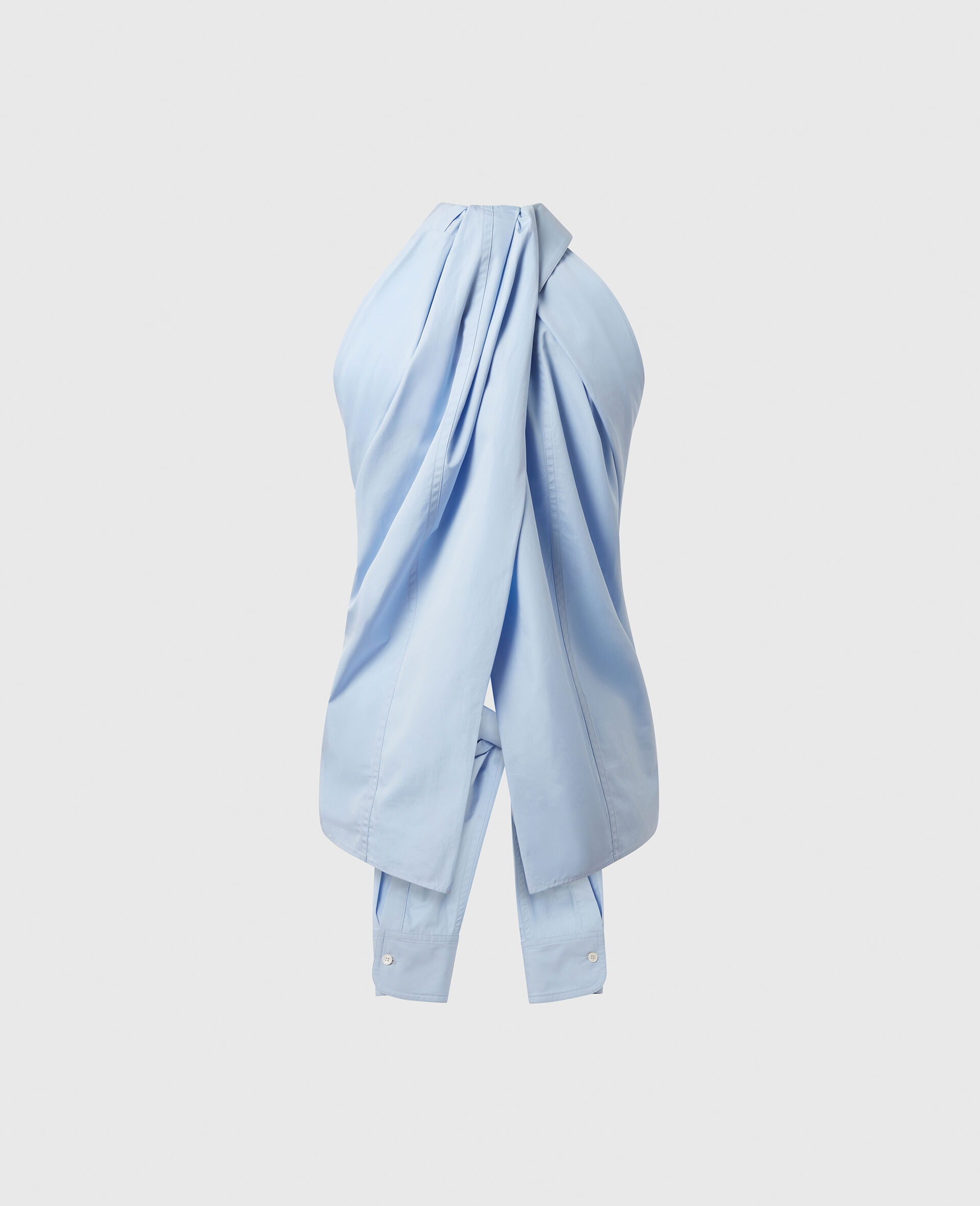 Halterneck Panel Sleeveless Top-Blue-large image number 0