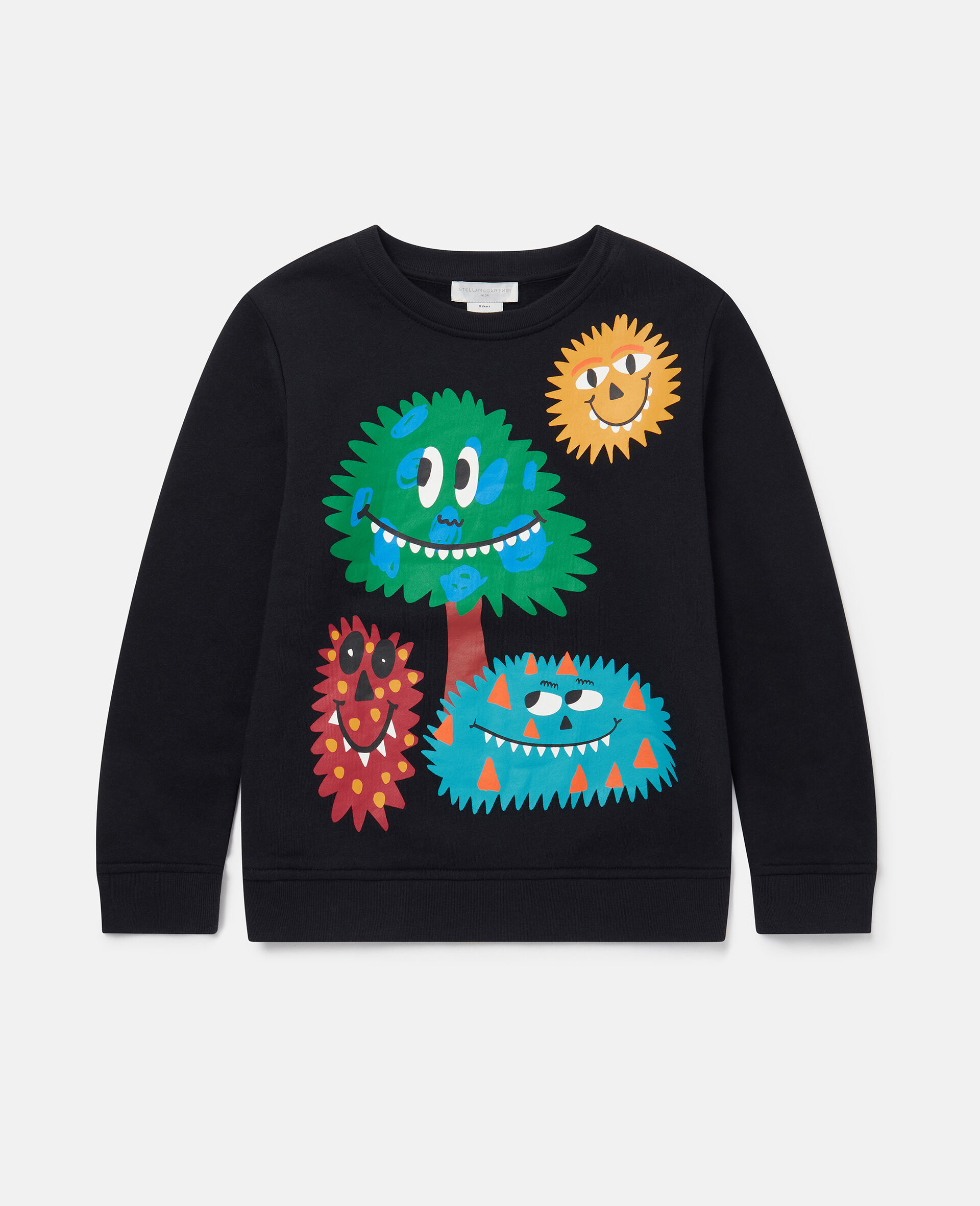 Monster Faces Long Sleeve T-Shirt-Black-large image number 0
