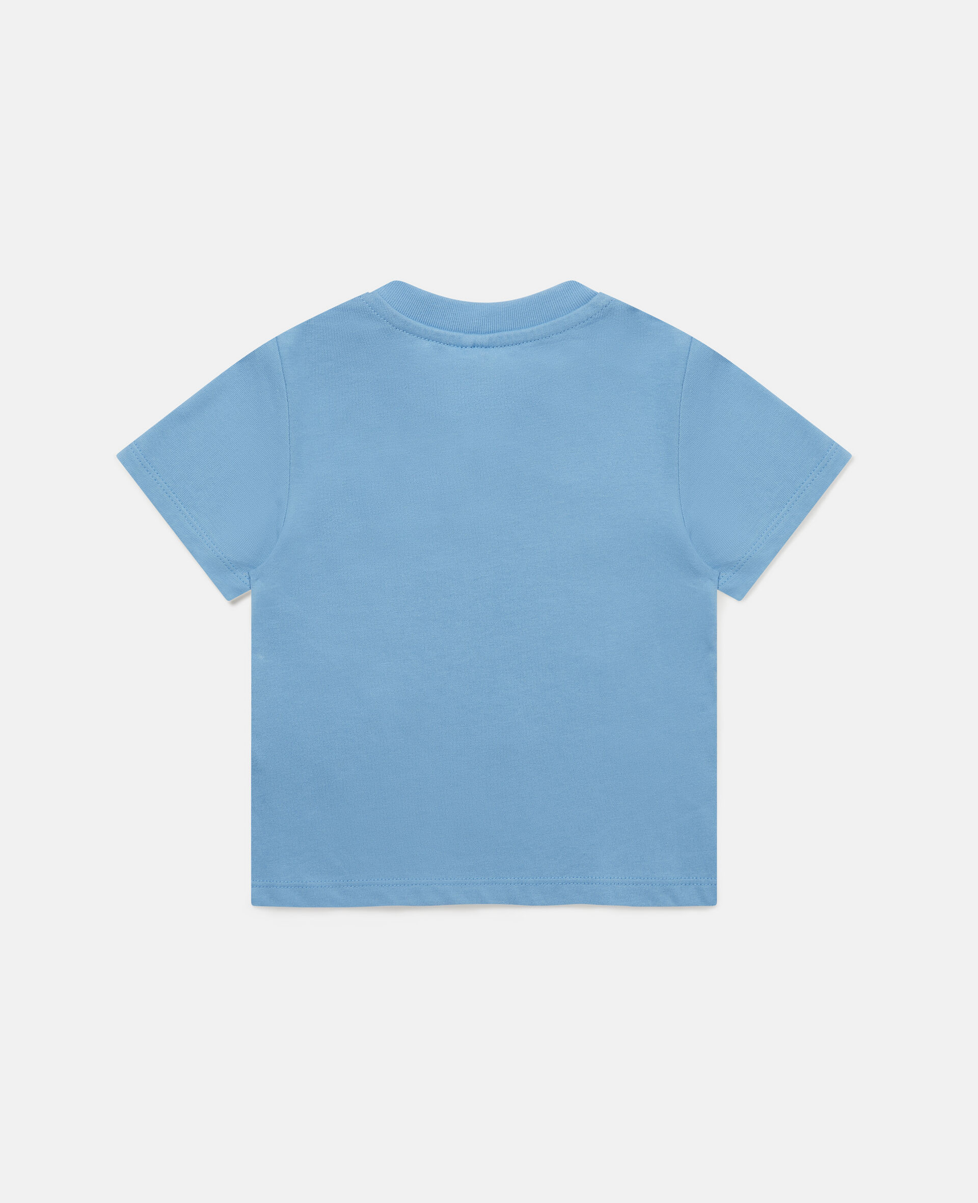 Sun Logo Cotton T-Shirt-Blue-large image number 2