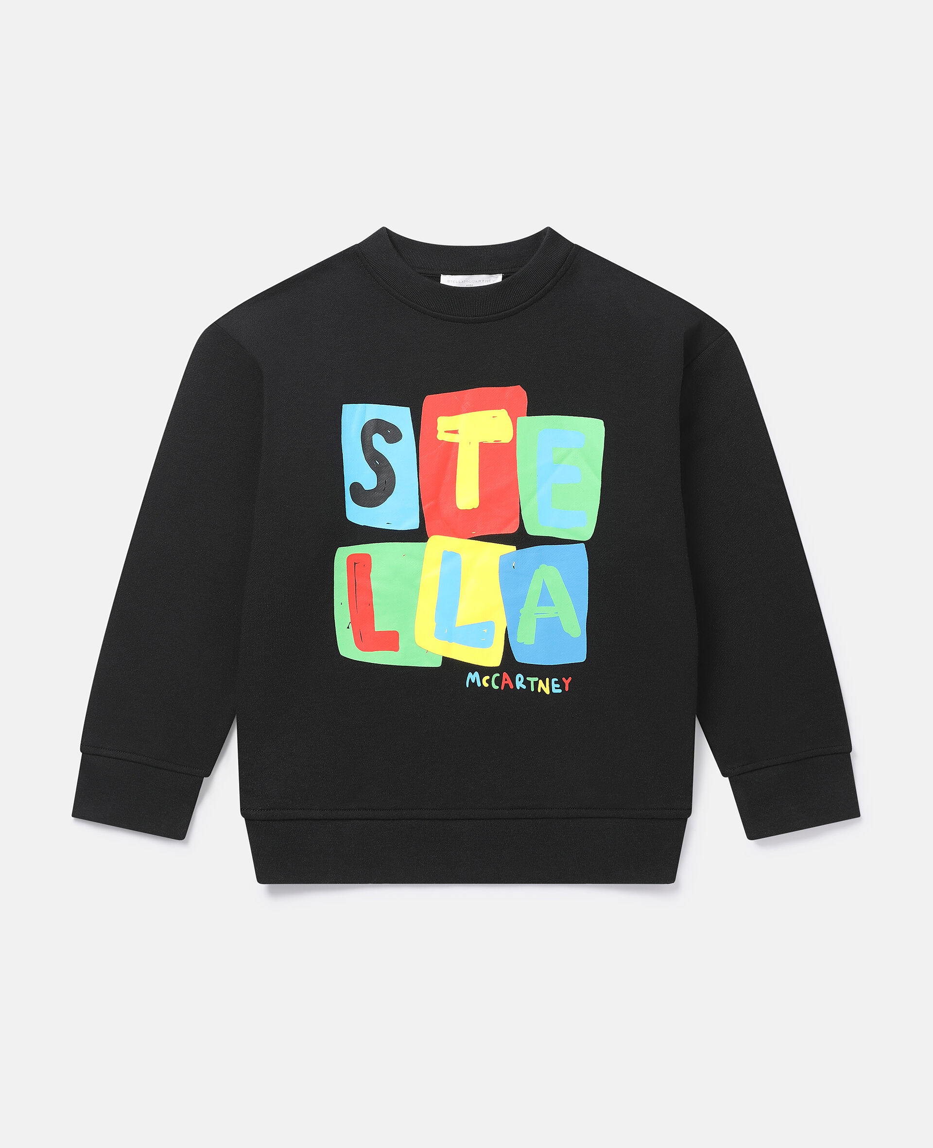 Sweatshirt mit Buchstabenblocks als Print-Schwarz-medium