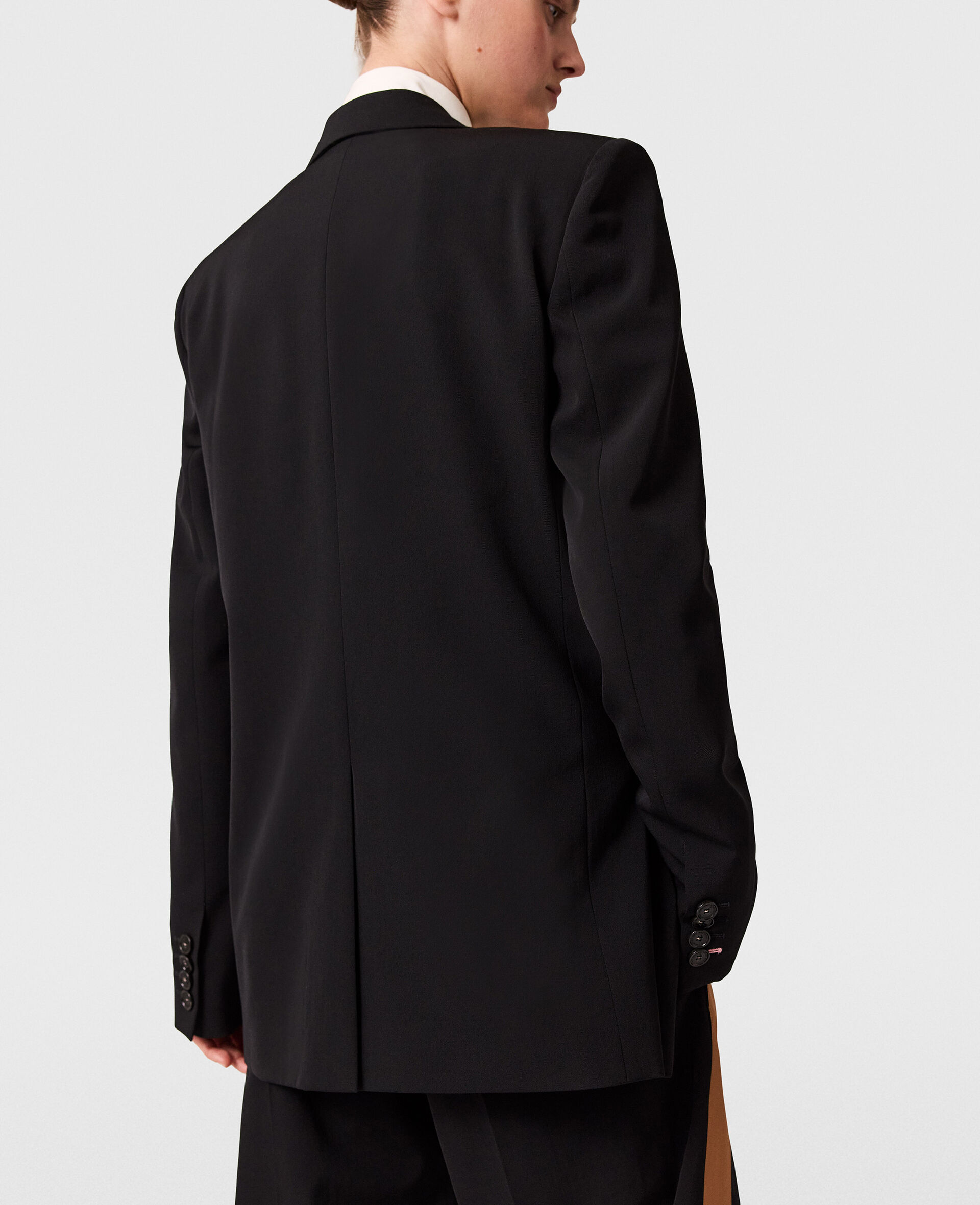 Double-Breasted Boyfriend Blazer-Black-large image number 4