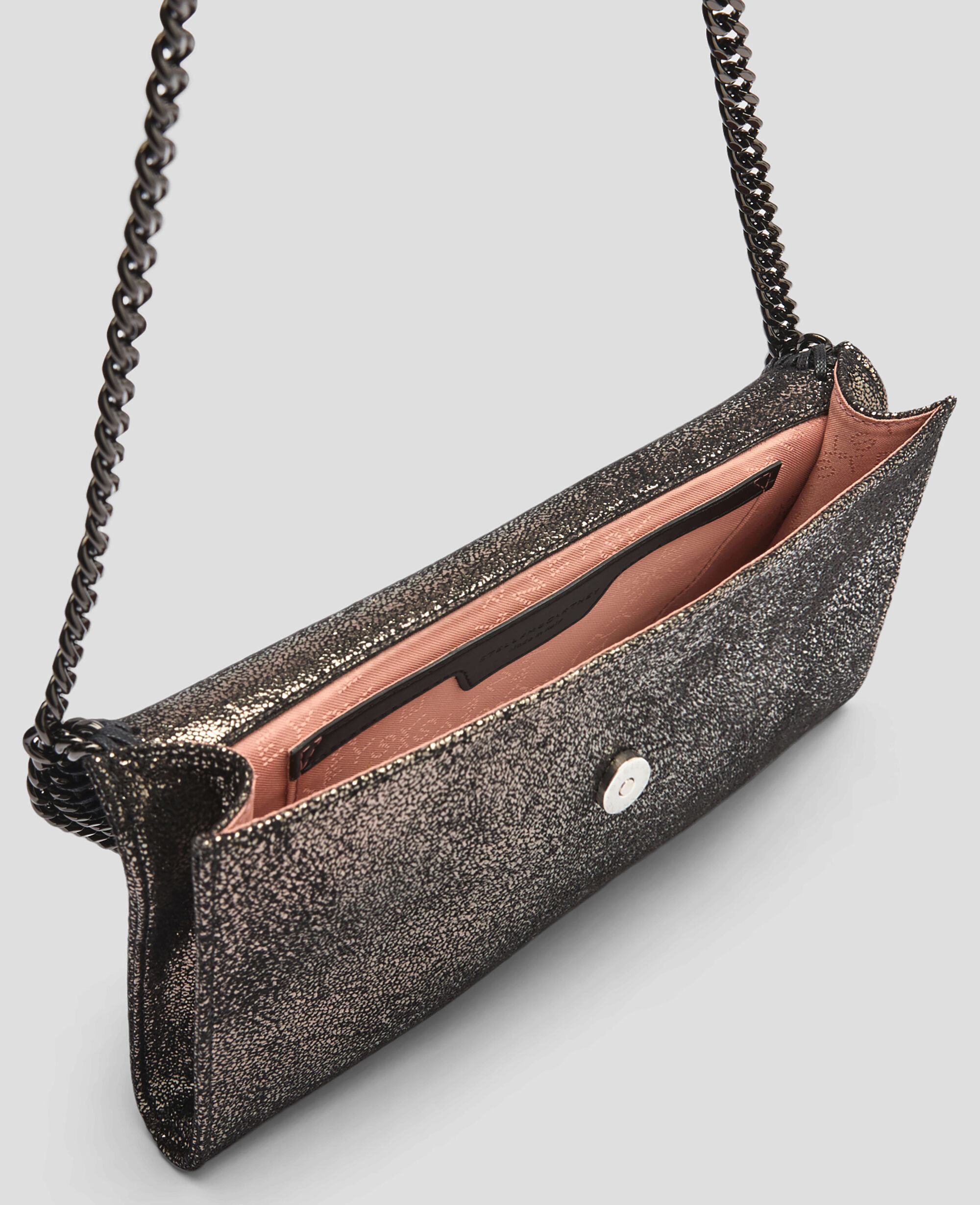Women Dark grey metallic Falabella Wallet Crossbody Bag | Stella McCartney  GB