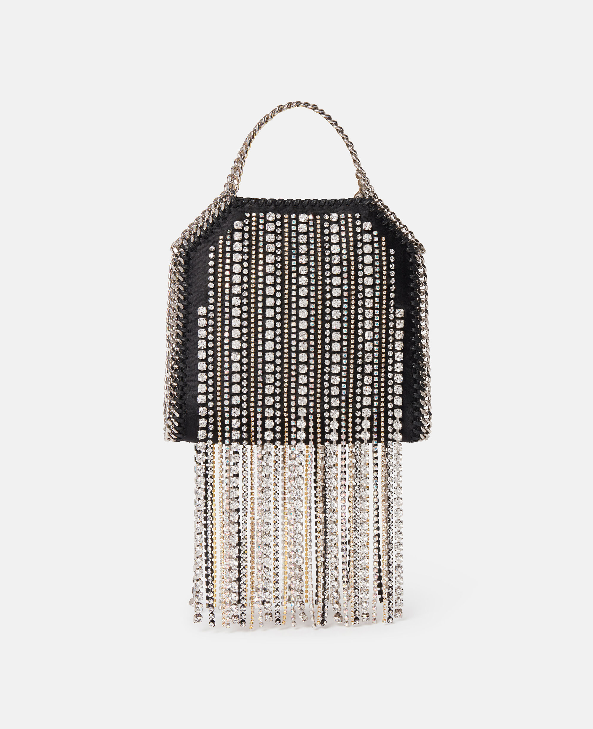 Women BLACK Limited Edition Crystal Fringe Falabella Tiny Tote Bag Stella McCartney GB