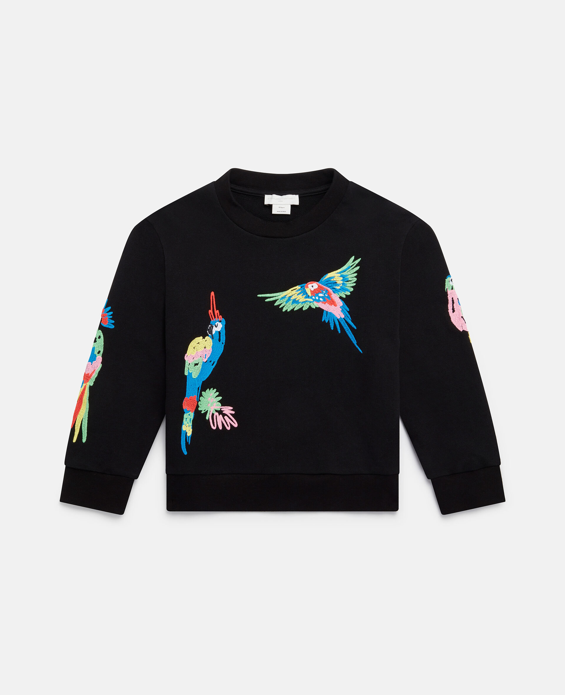 Parrot Embroidery Sweatshirt-Black-large image number 0