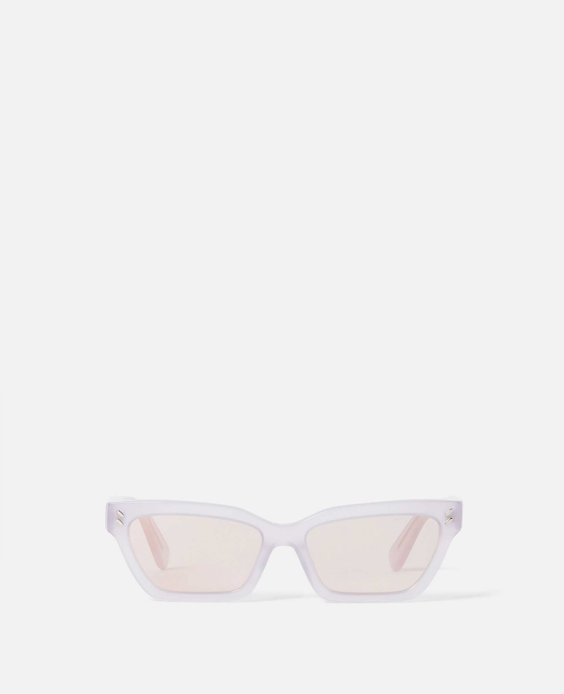 Rectangular Cat-Eye Sunglasses-Purple-model