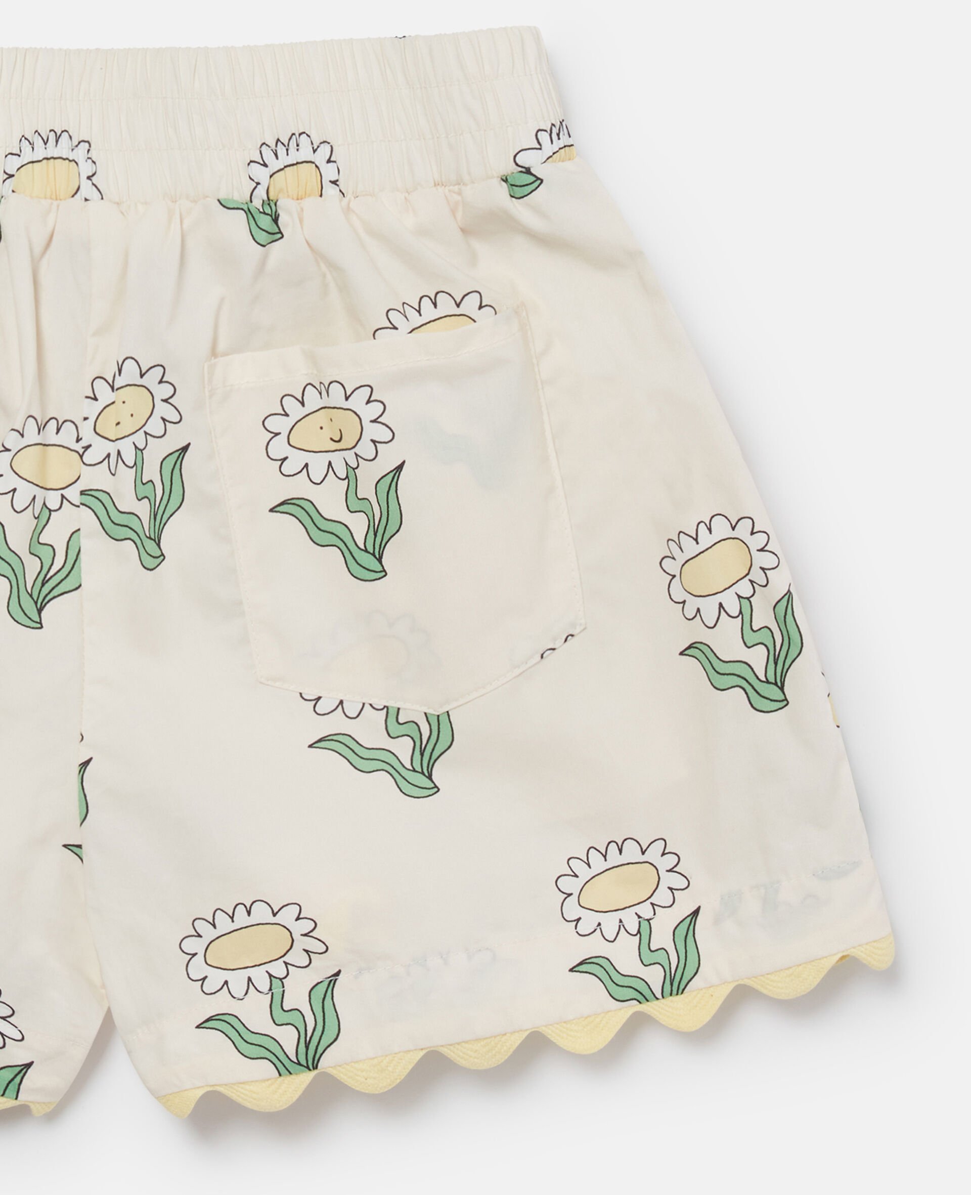 Daisies Elasticated Scalloped Trim Shorts-Cream-large Daisies Elasticated Scalloped Trim Shorts-Cream-large image number 3