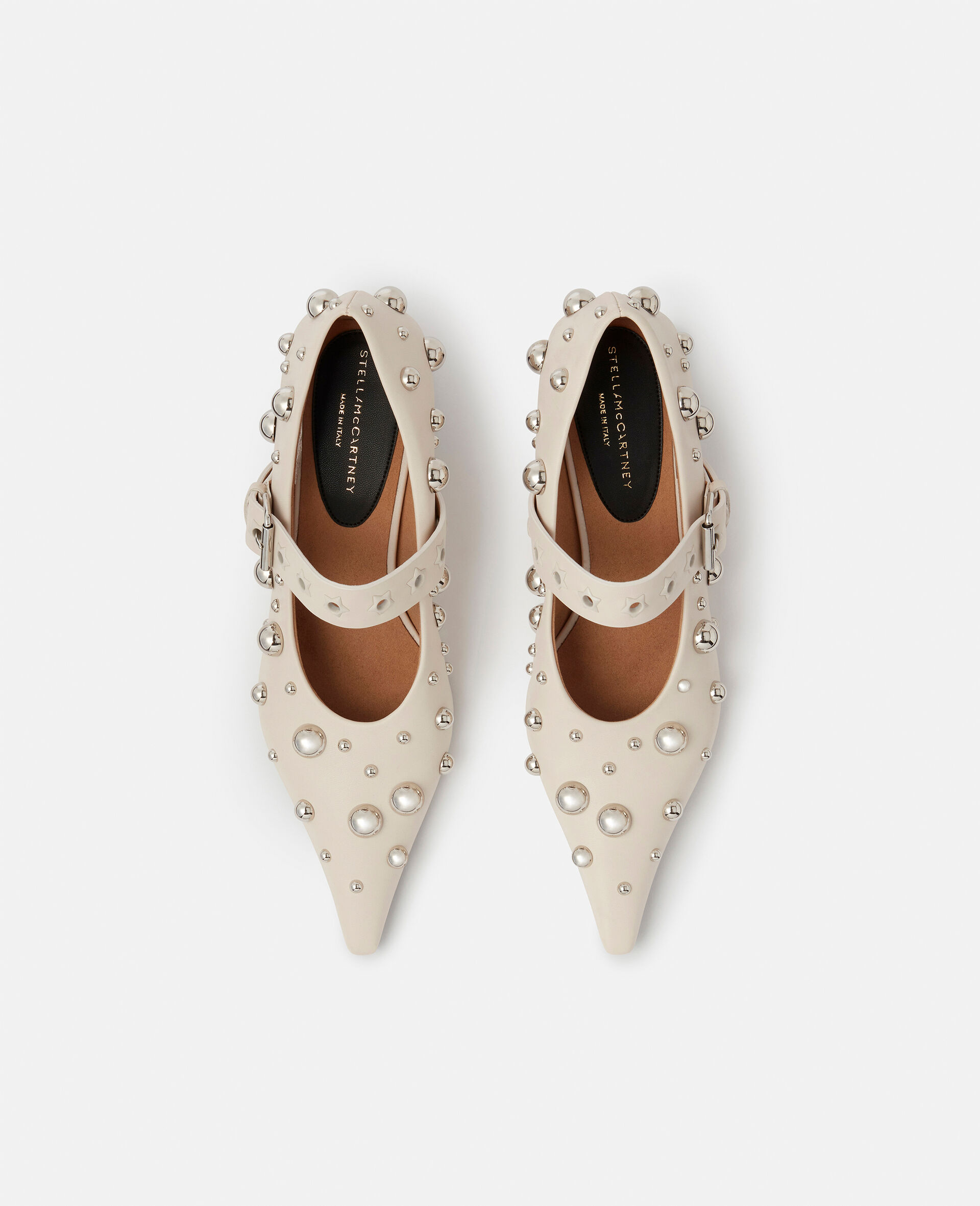 Elsa Studded Kitten Heels-White-large image number 4