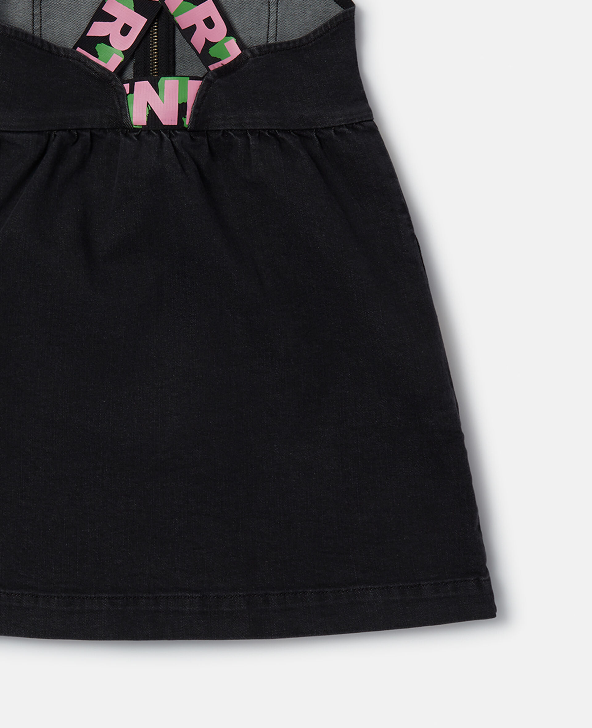 Stella Logo Tape Denim Dungaree Dress-Black-large image number 3