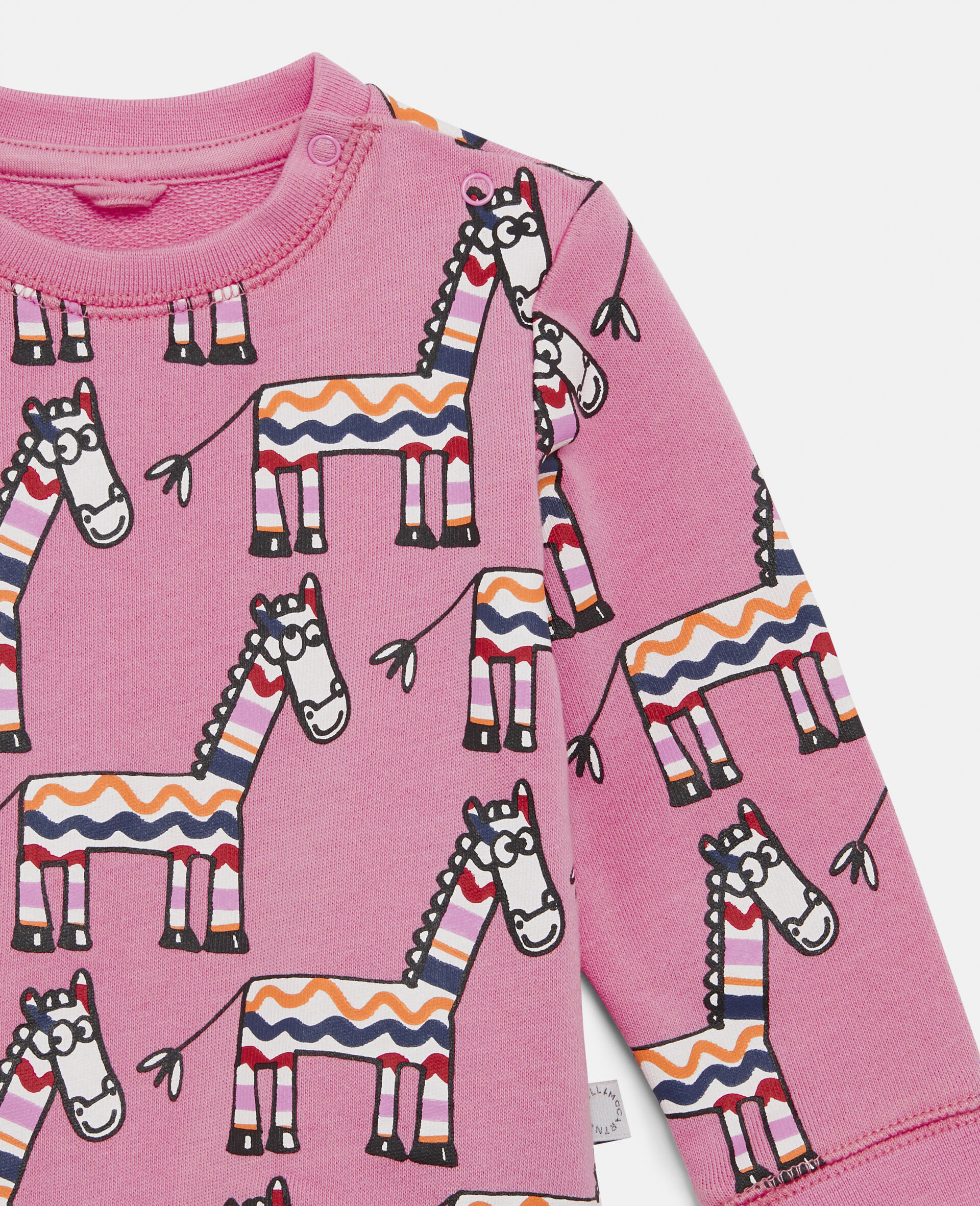  Zebra Print Fleece Sweatshirt-Pink-large image number 1