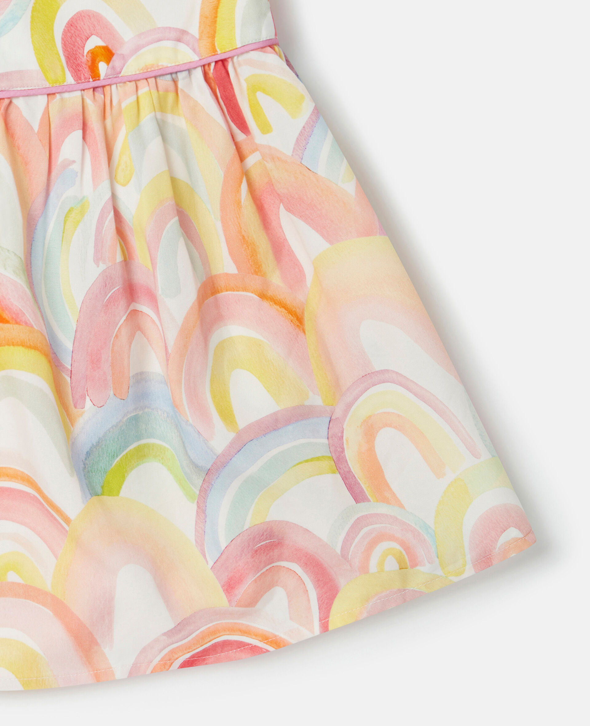 Watercolour Rainbow Print Skater Skirt-Multicolour-large image number 3