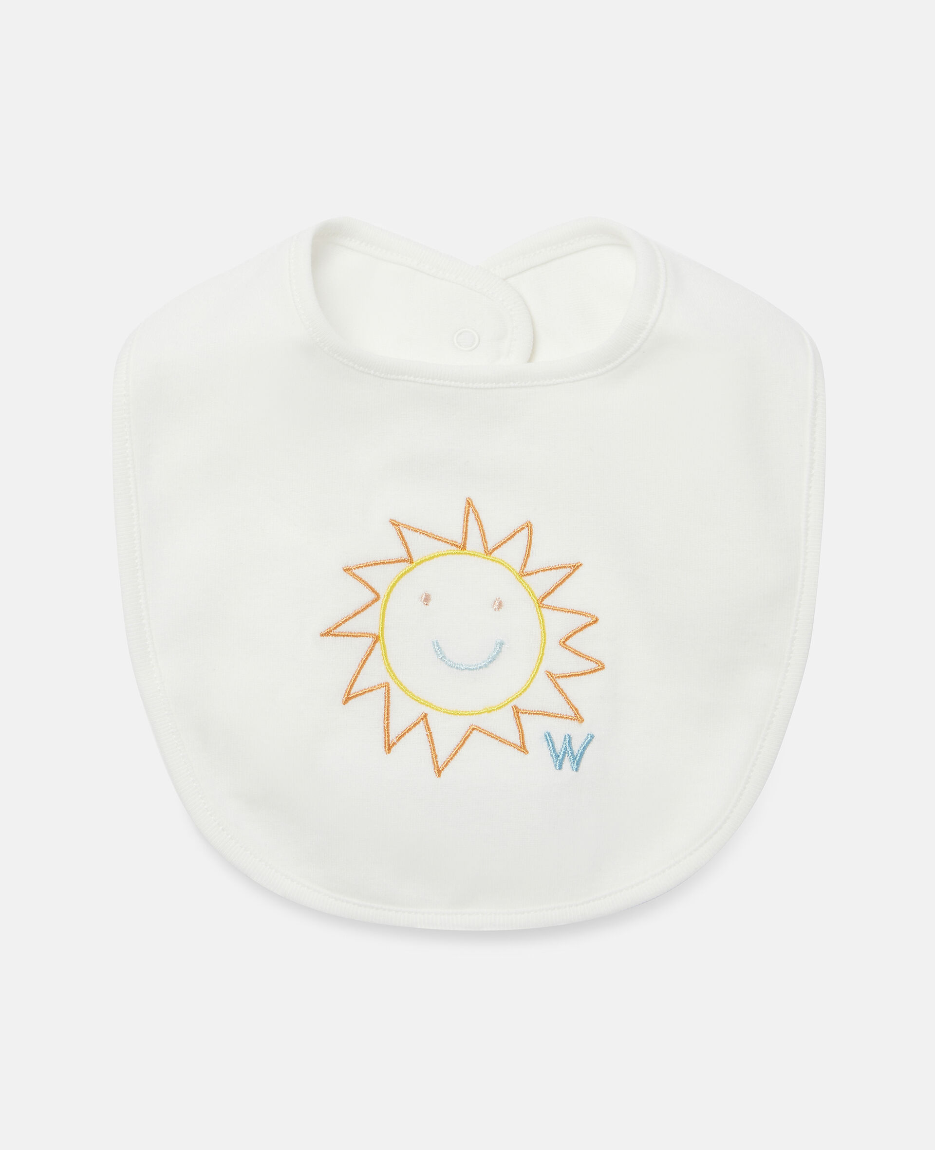 Weather Embroidery Cotton Jersey Bib Set-White-large image number 1