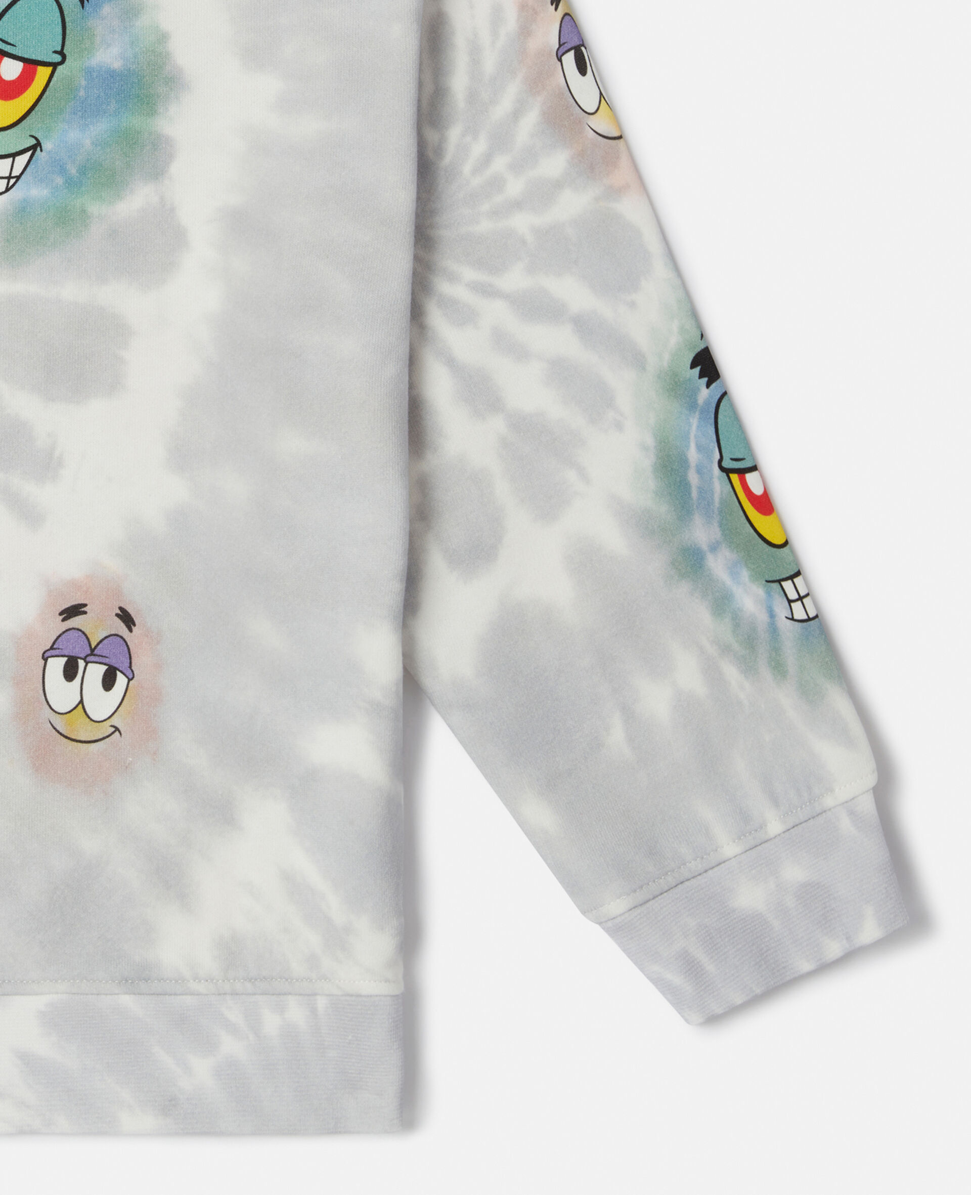 SpongeBob Graphic Tie-Dye Sweatshirt-Grey-large image number 3