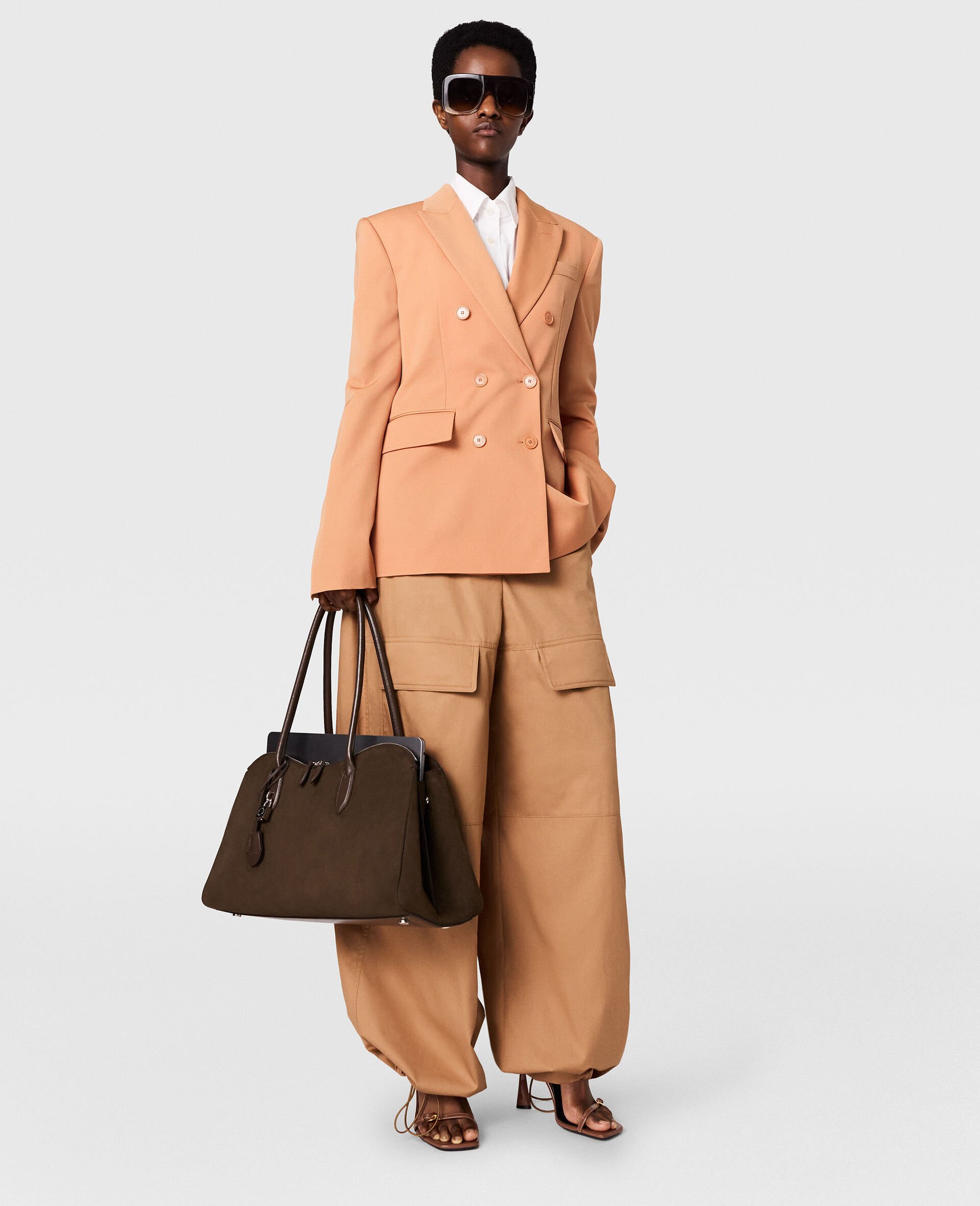 Wide-Leg Cargo Trousers-Brown-large image number 6