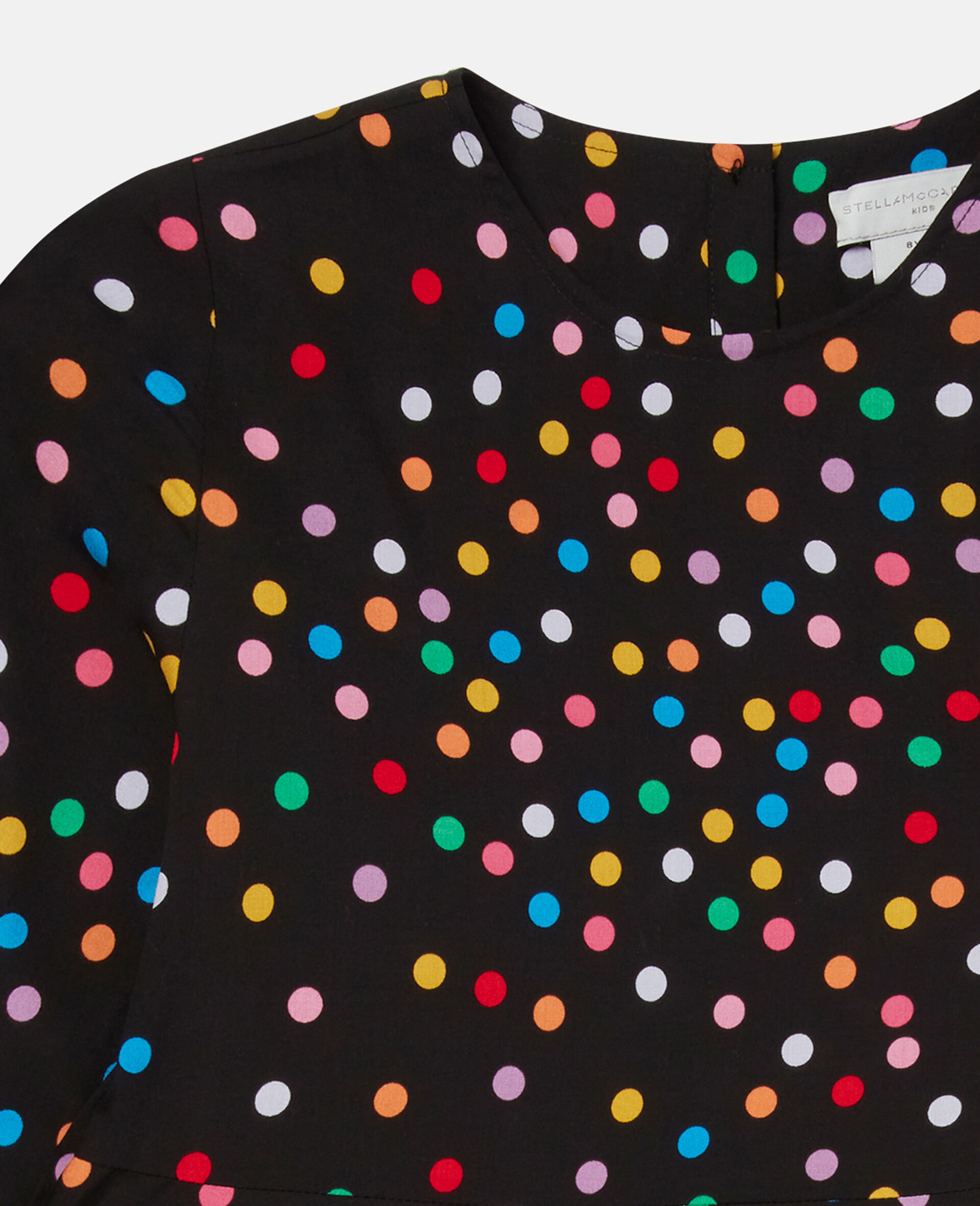 Rainbow Confetti Print Dress-Black-large image number 1