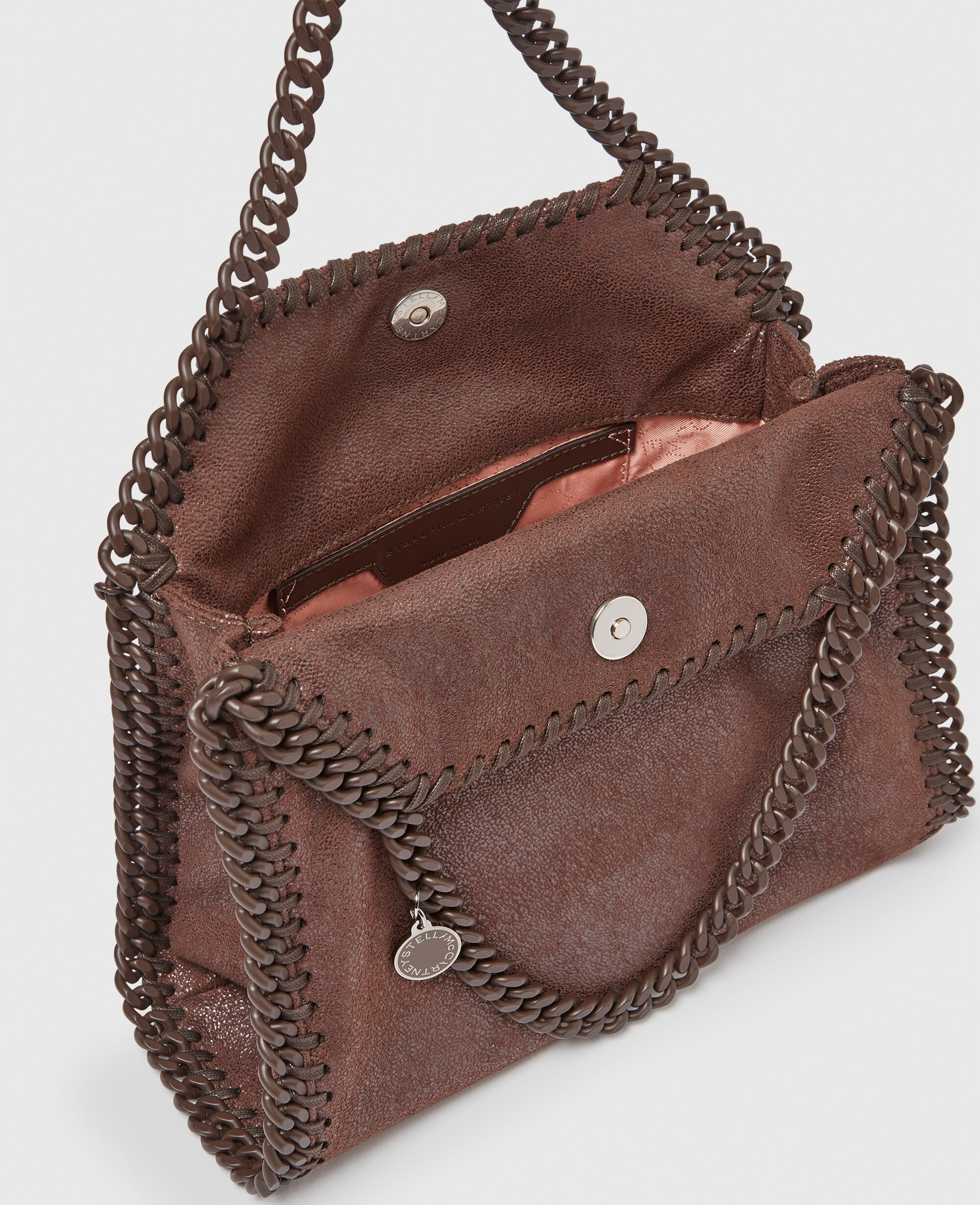 Women Mahogany Falabella Mini Enamel Tote Bag | Stella