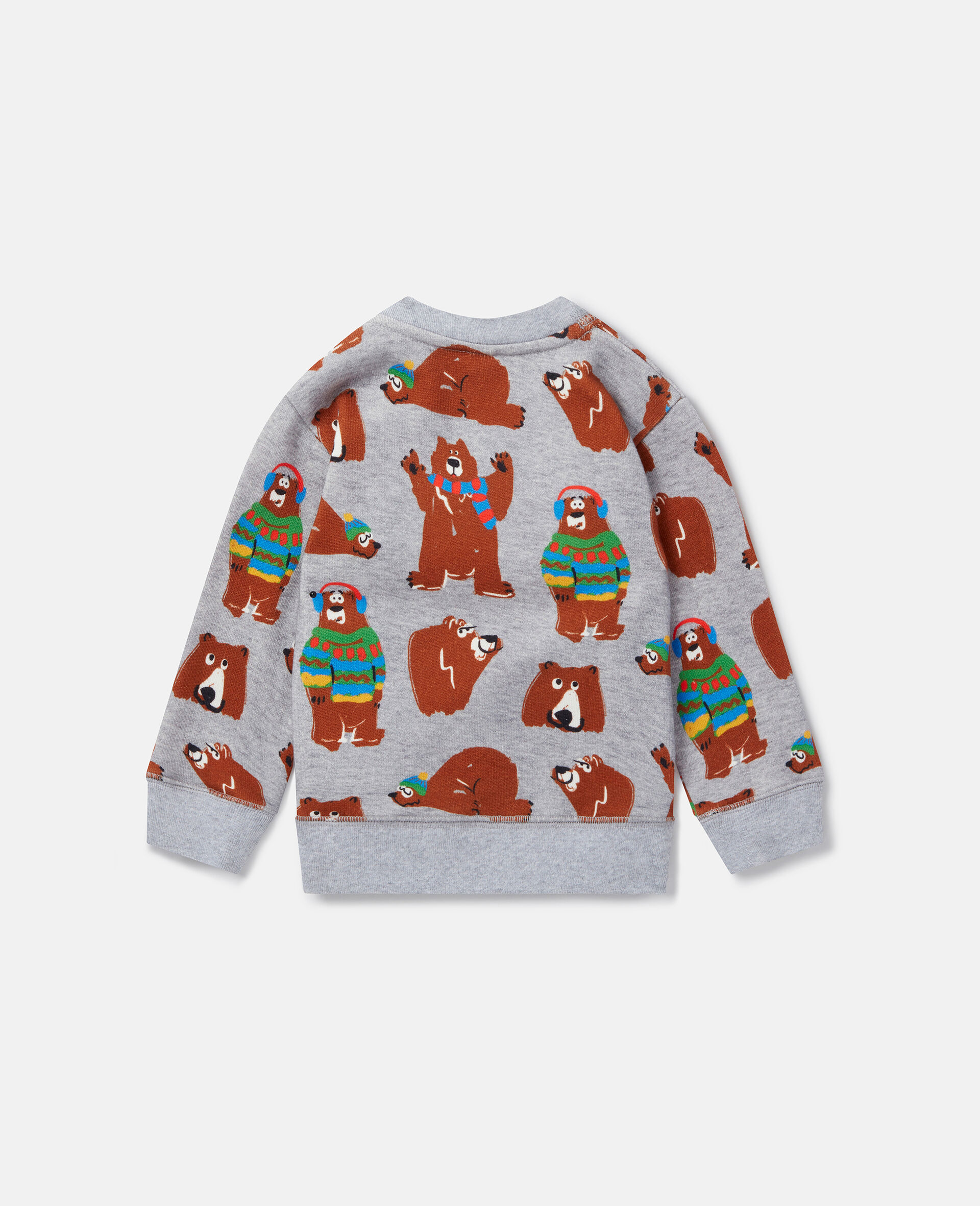 Bear Print Sweatshirt-Grey-large image number 2