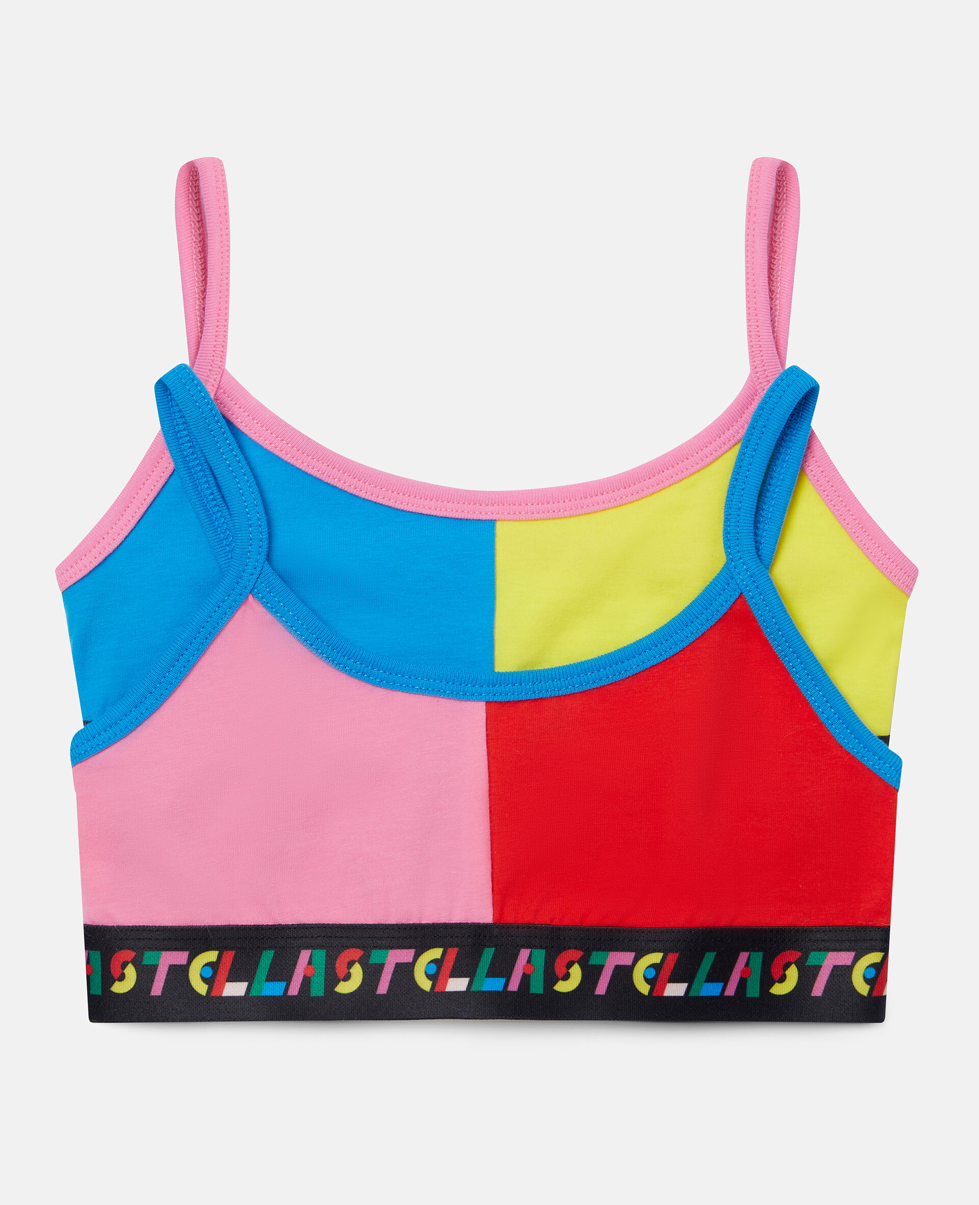 Colourblock Cotton Bra Set-Multicolour-large image number 0