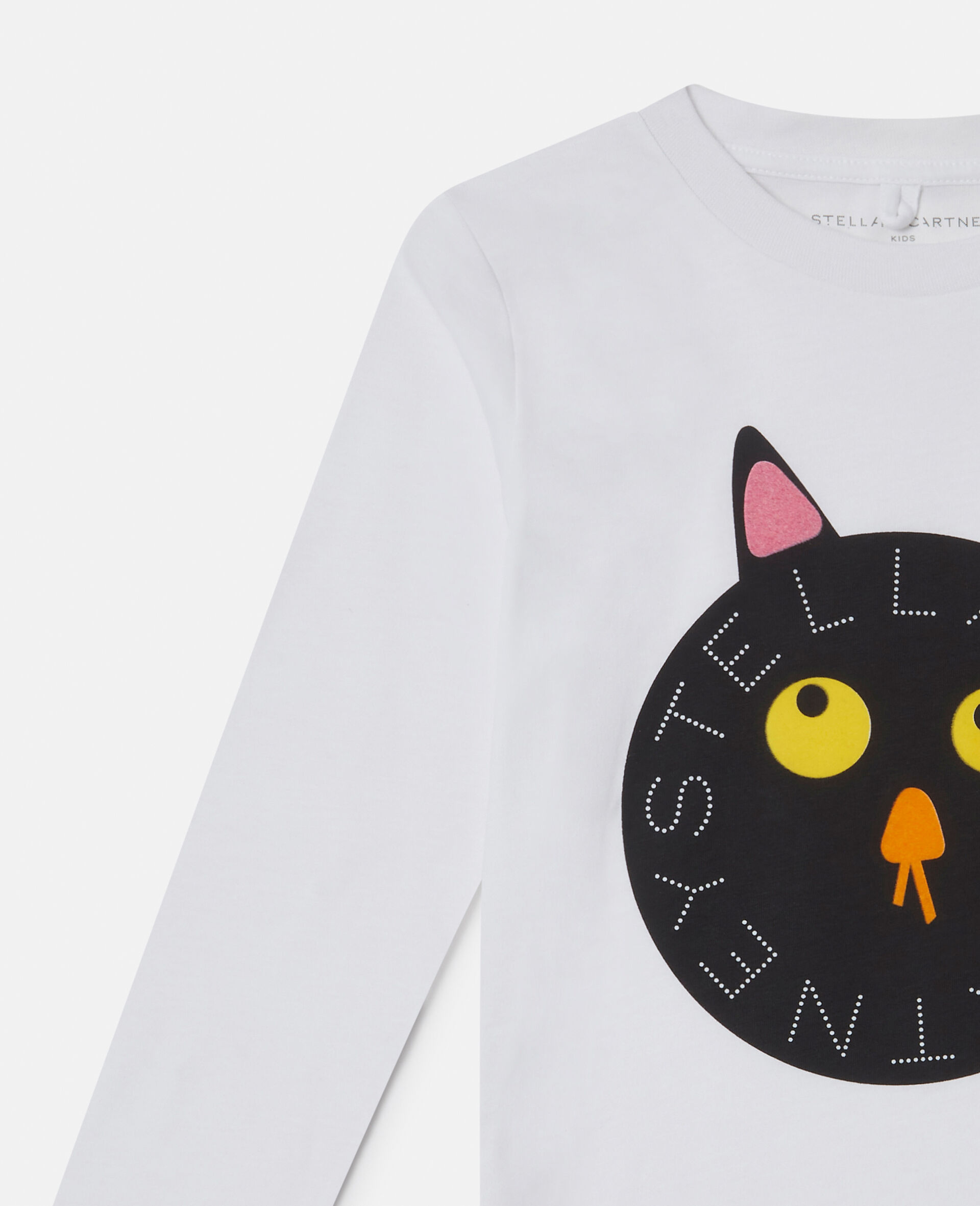 Spooky Cat Logo Long-Sleeve T-Shirt-White-large image number 1