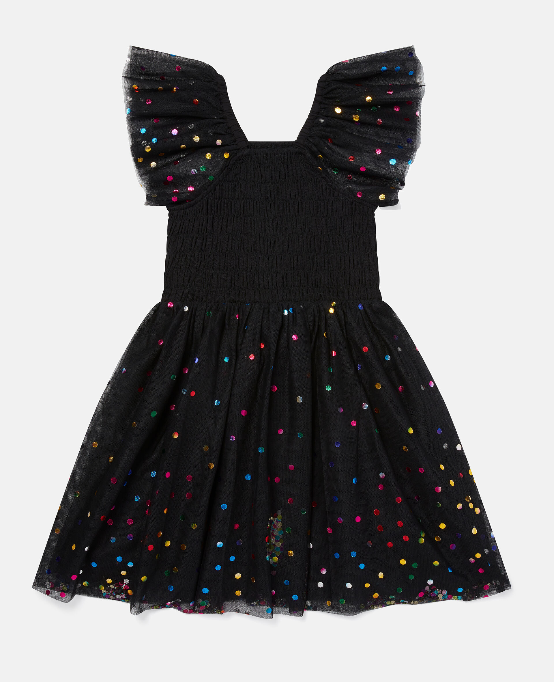 Dotted Tulle Dress-Black-large image number 2
