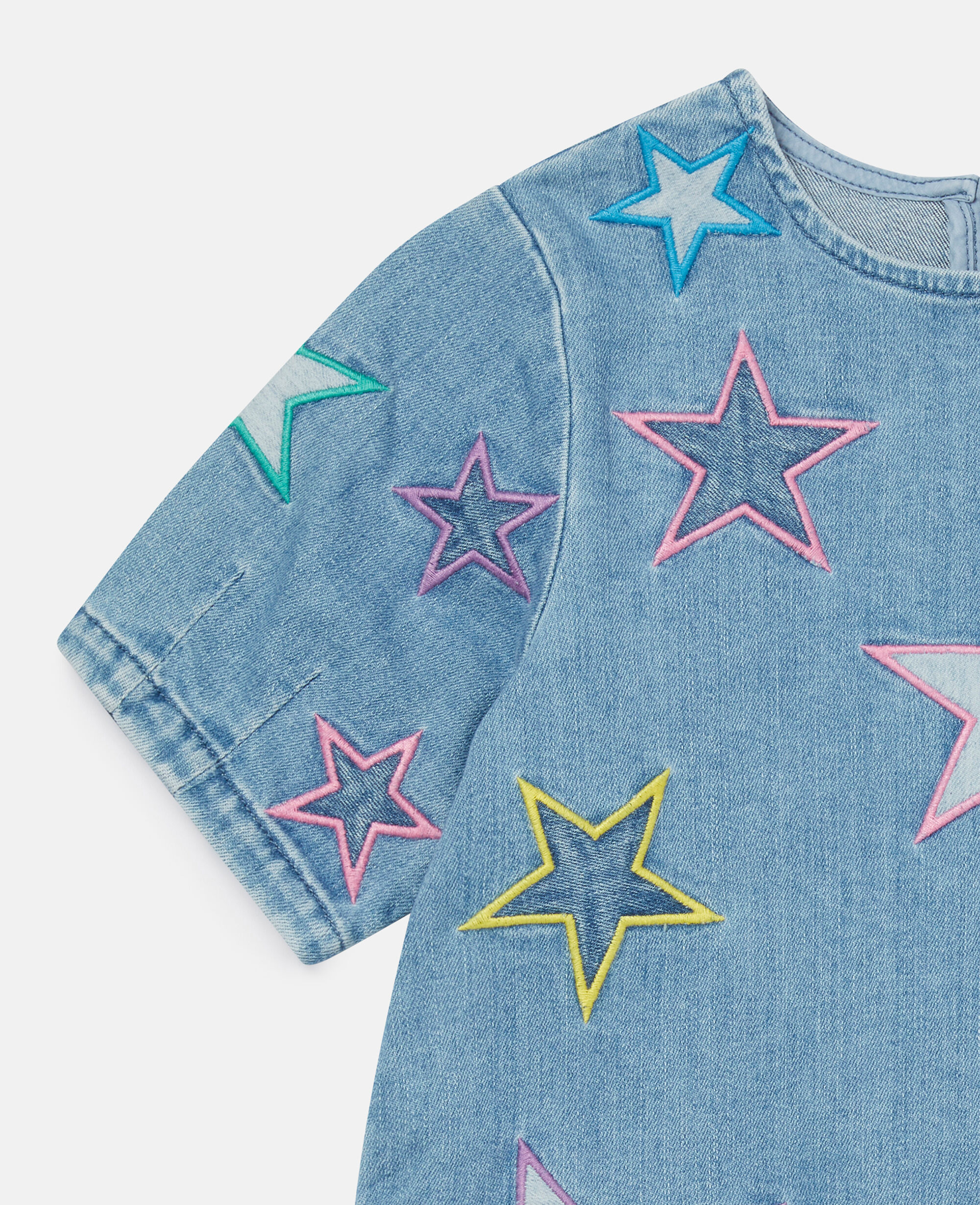 Abito in denim con stelle ricamate Stella McCartney Bambina Abbigliamento Vestiti Vestiti di jeans 