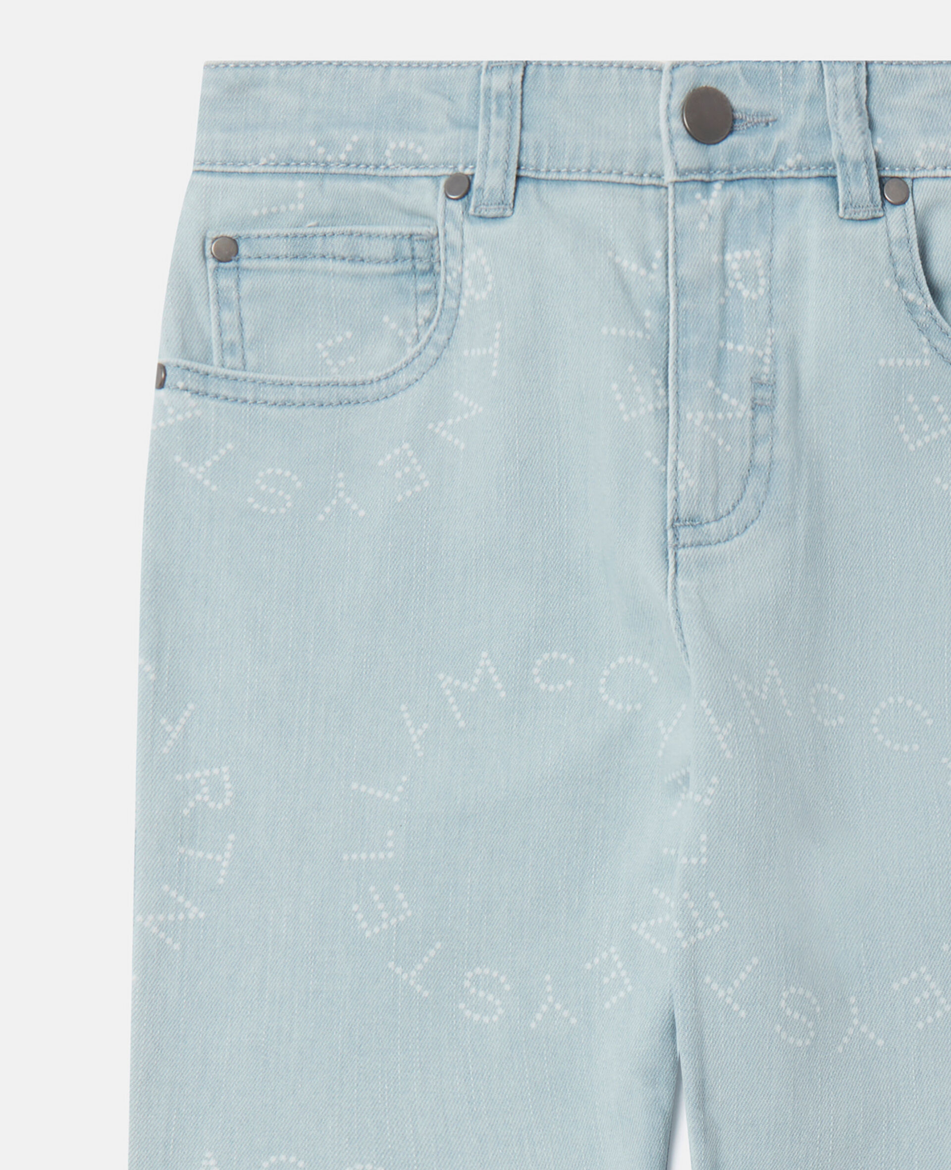 Medallion Logo Straight Leg Jeans-Blue-large image number 3