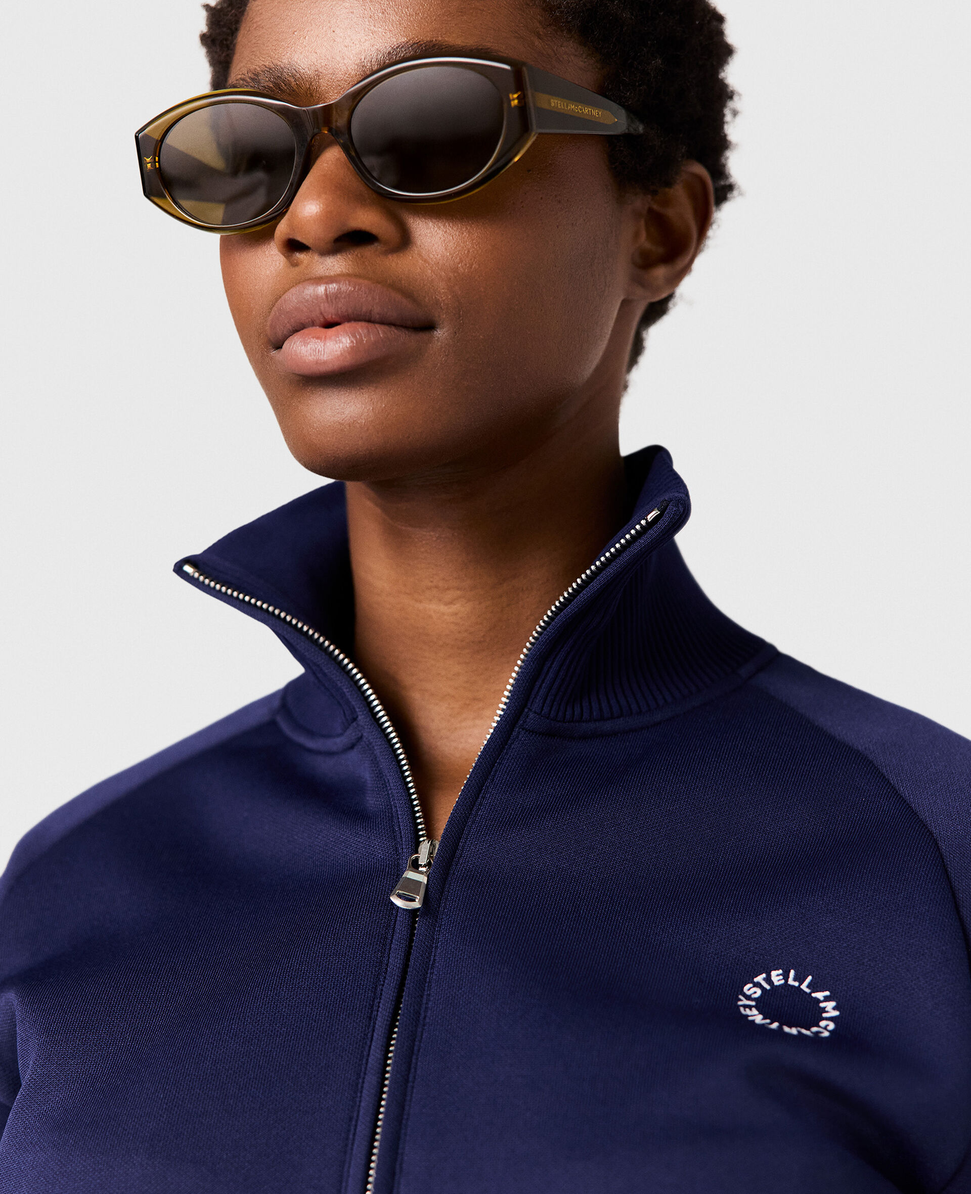 Veste a double rayure avec col montant-Bleu-large image number 3