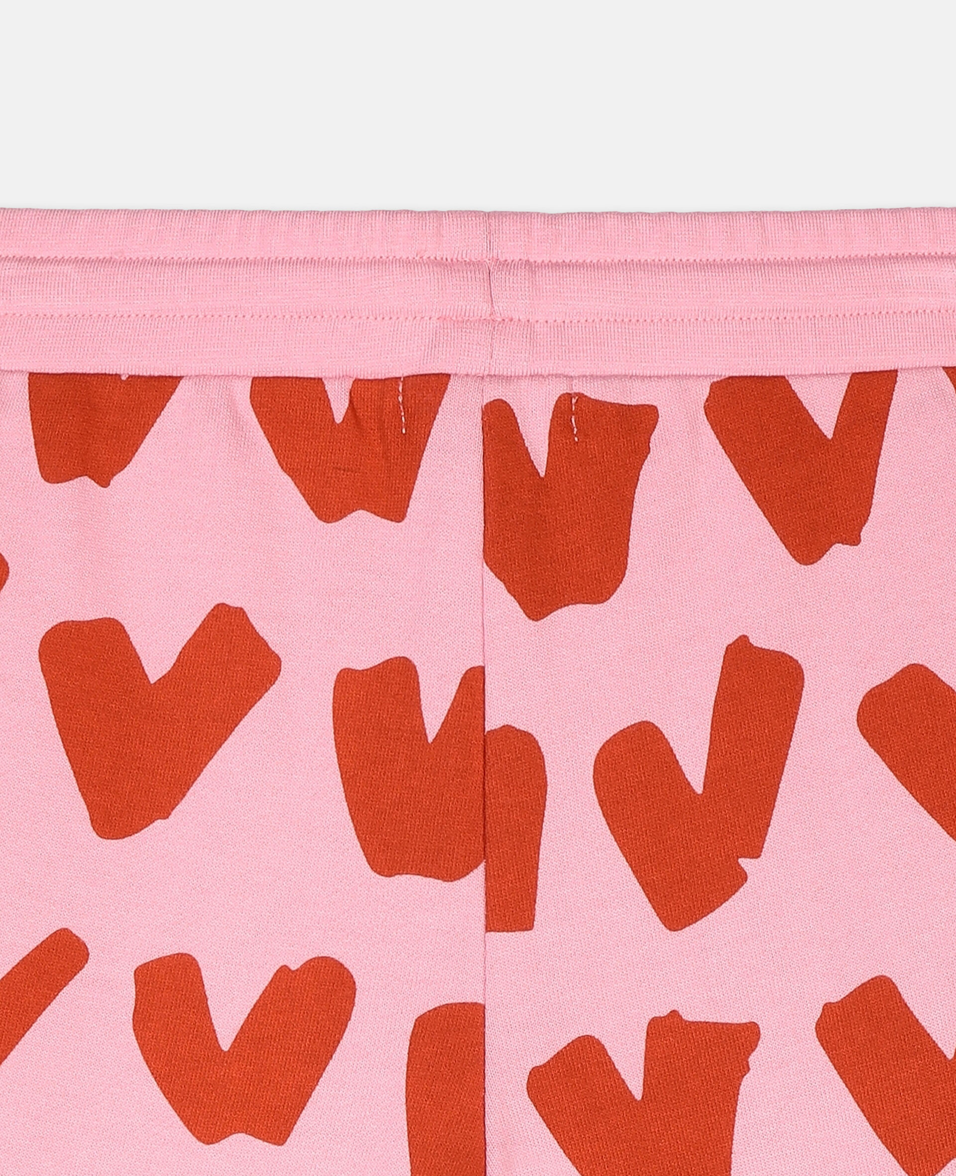 Hearts Cotton Fleece Joggers -Pink-large image number 2
