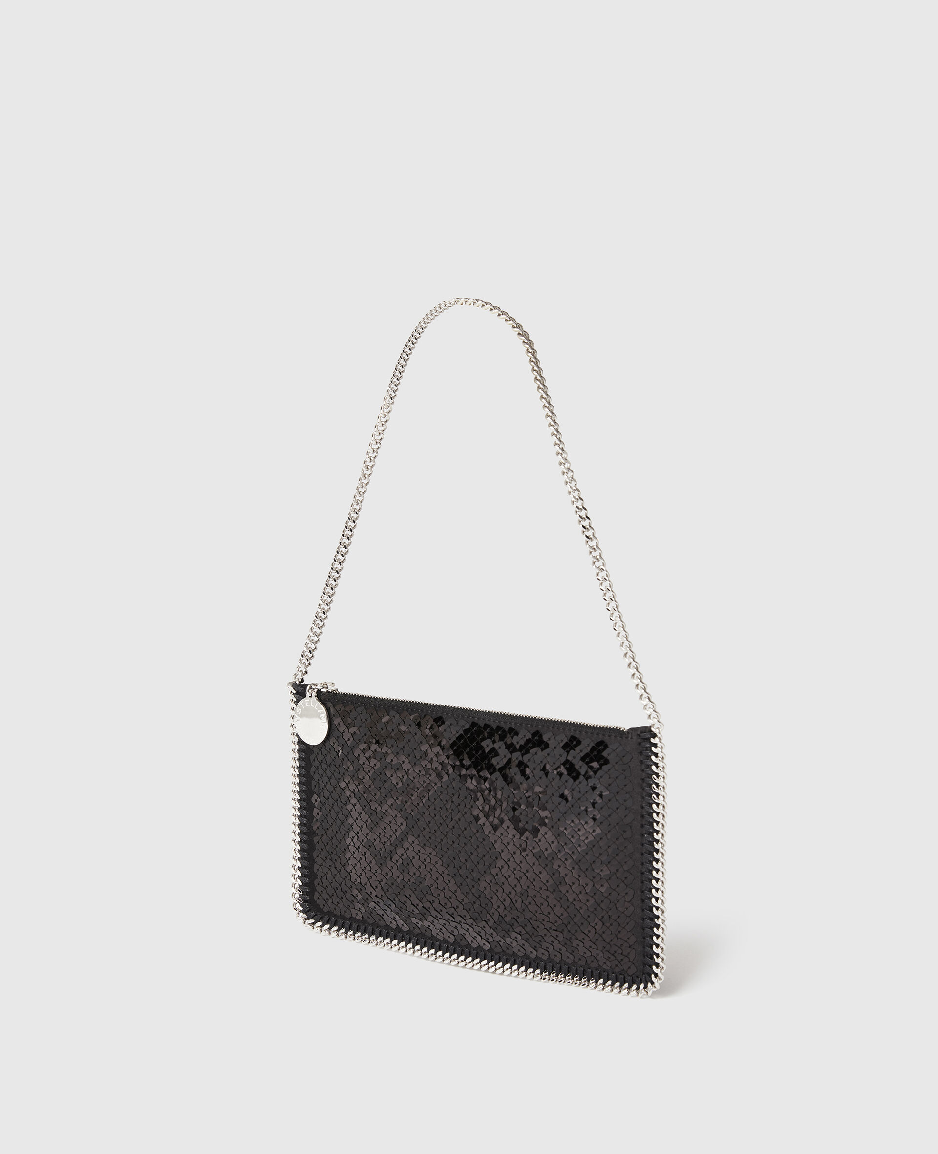 Falabella Sequin Pochette Shoulder Bag-Black-medium Falabella Sequin Pochette Shoulder Bag-Black-medium