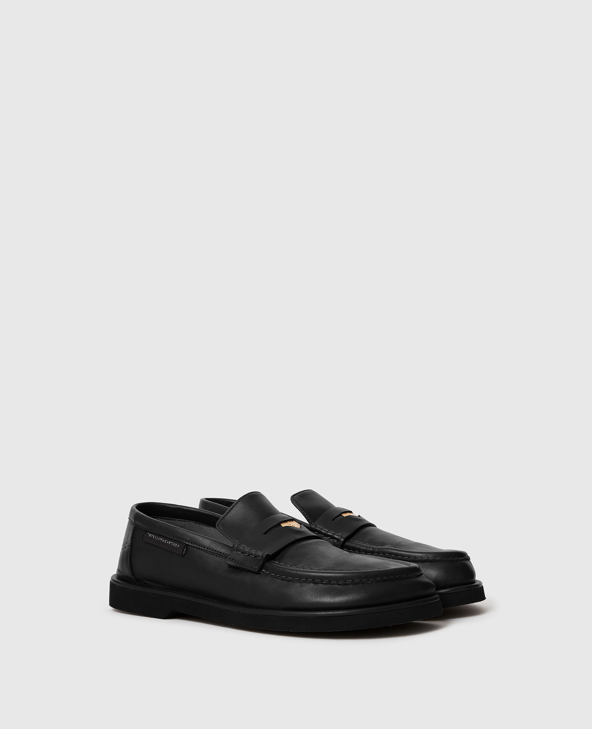 Stella McCartney ブラックレザー ローファー Women ブラック ライダー クラシックローファー | Stella McCartney JP