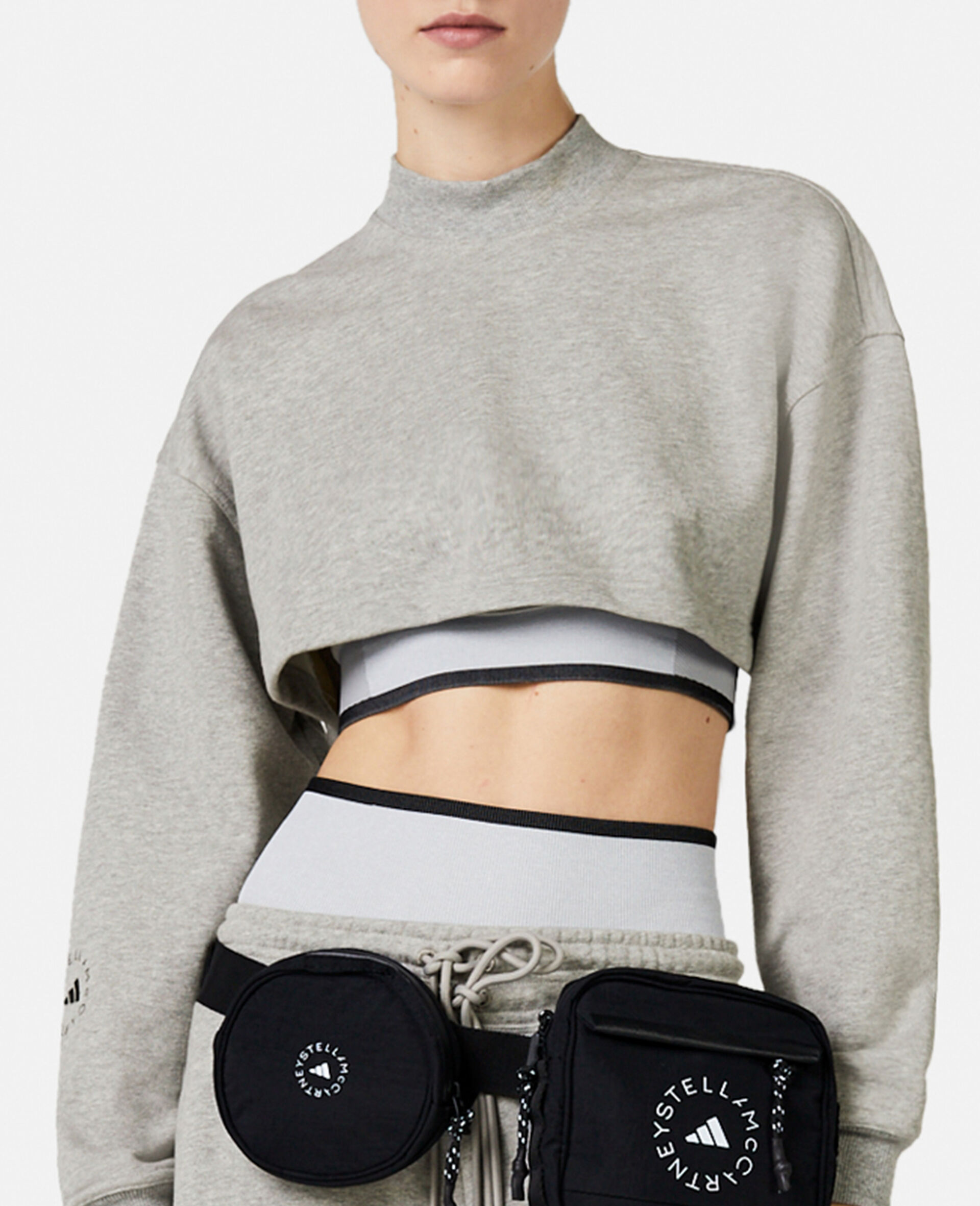 TrueCasuals Ultra Cropped Sweatshirt-Grey-large image number 3