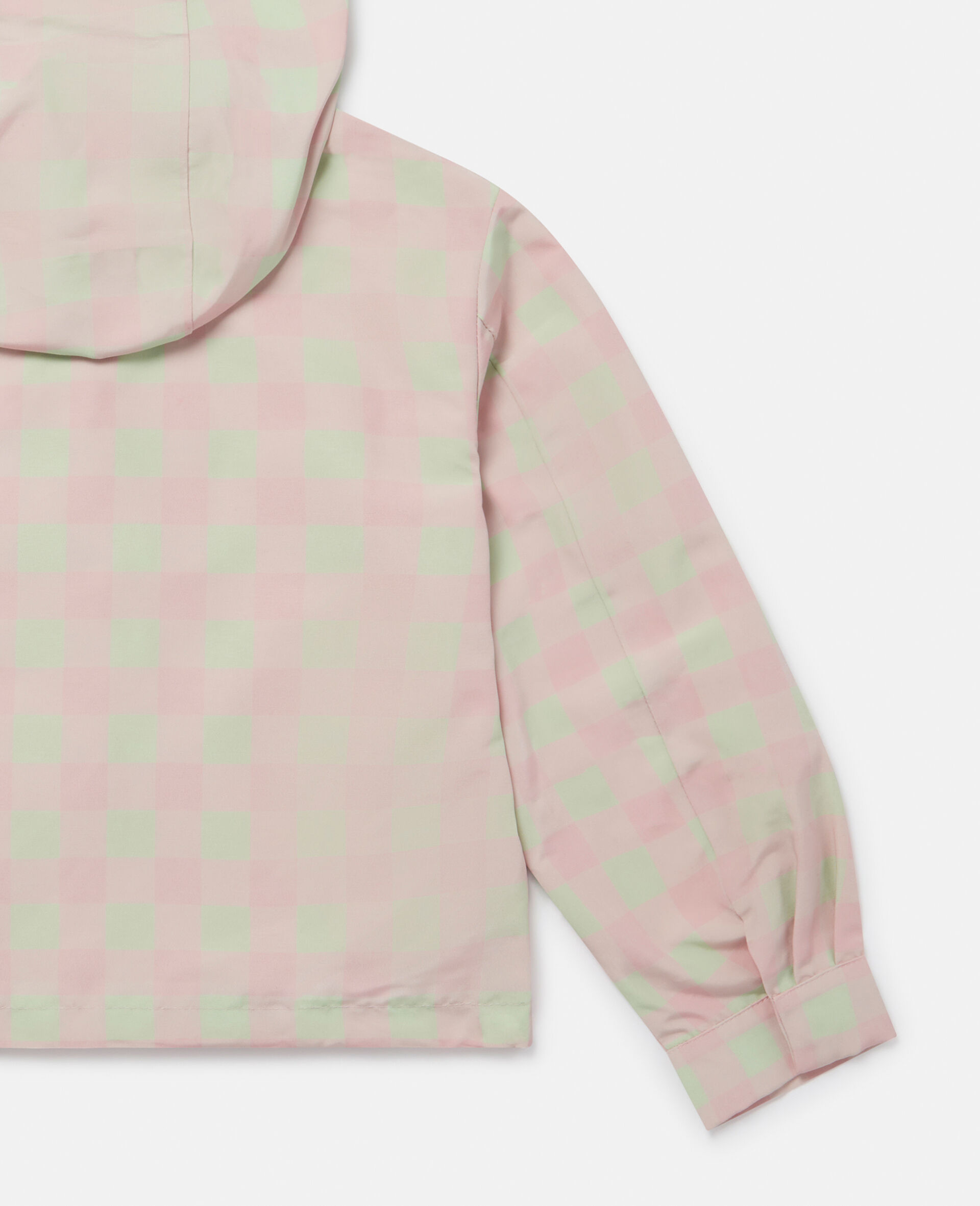 Gingham Check Hooded Jacket-Green-large image number 3