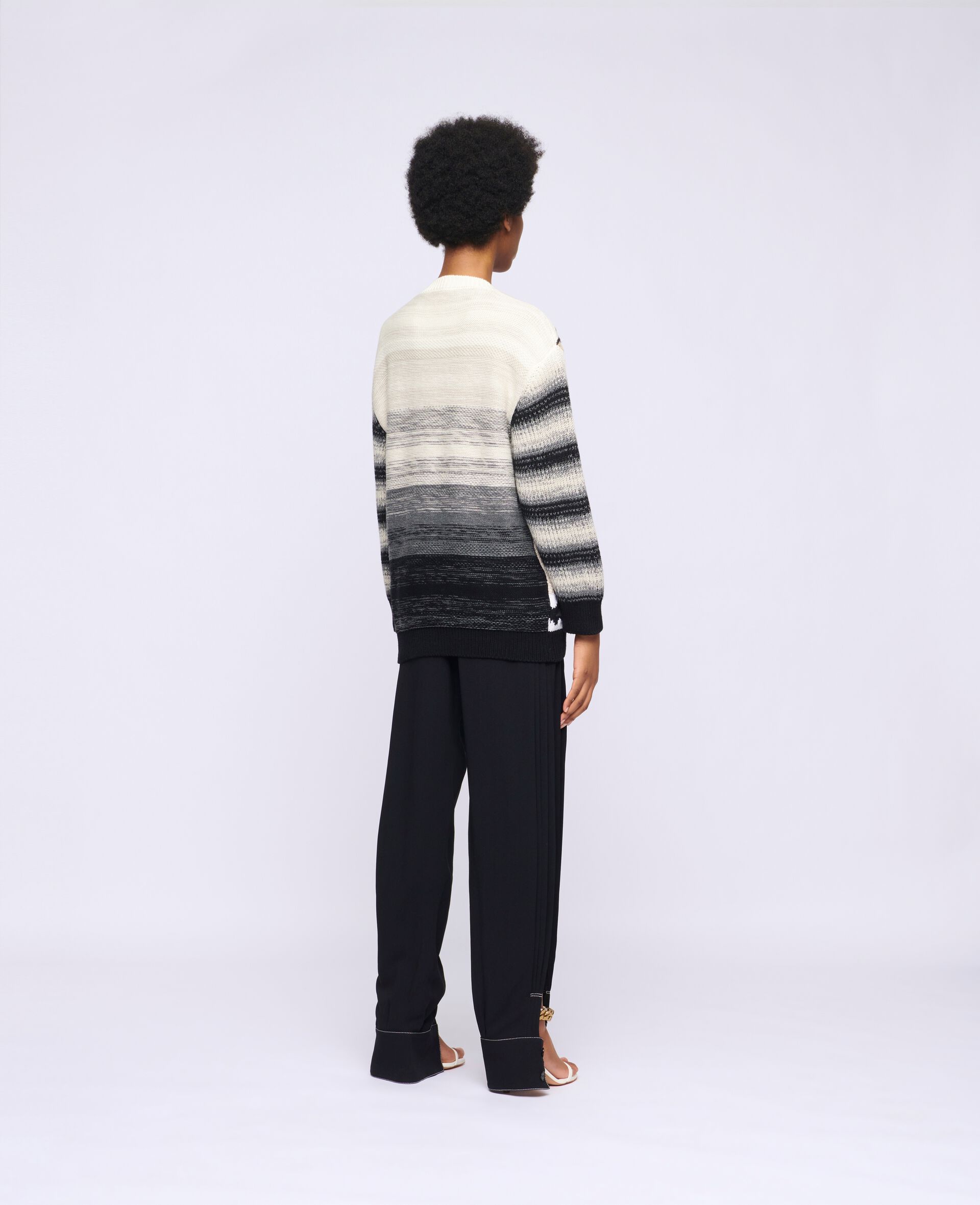 Kind Intarsia Sweater -Black-large image number 2