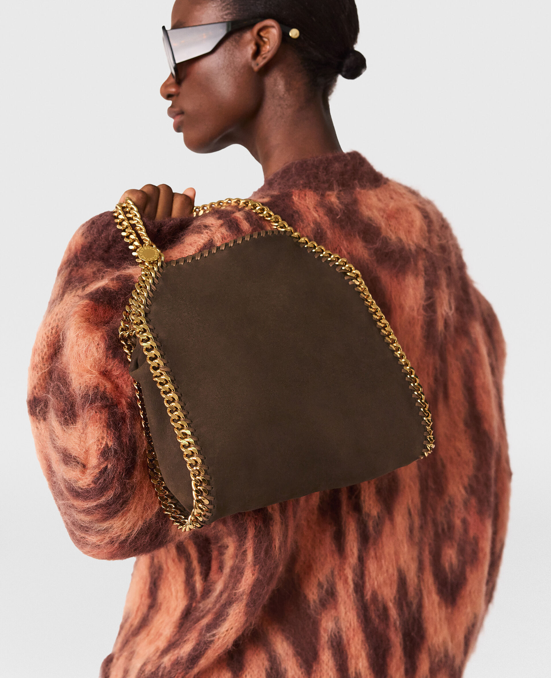 Falabella Mini Suede Tote Bag-Brown-large image number 4