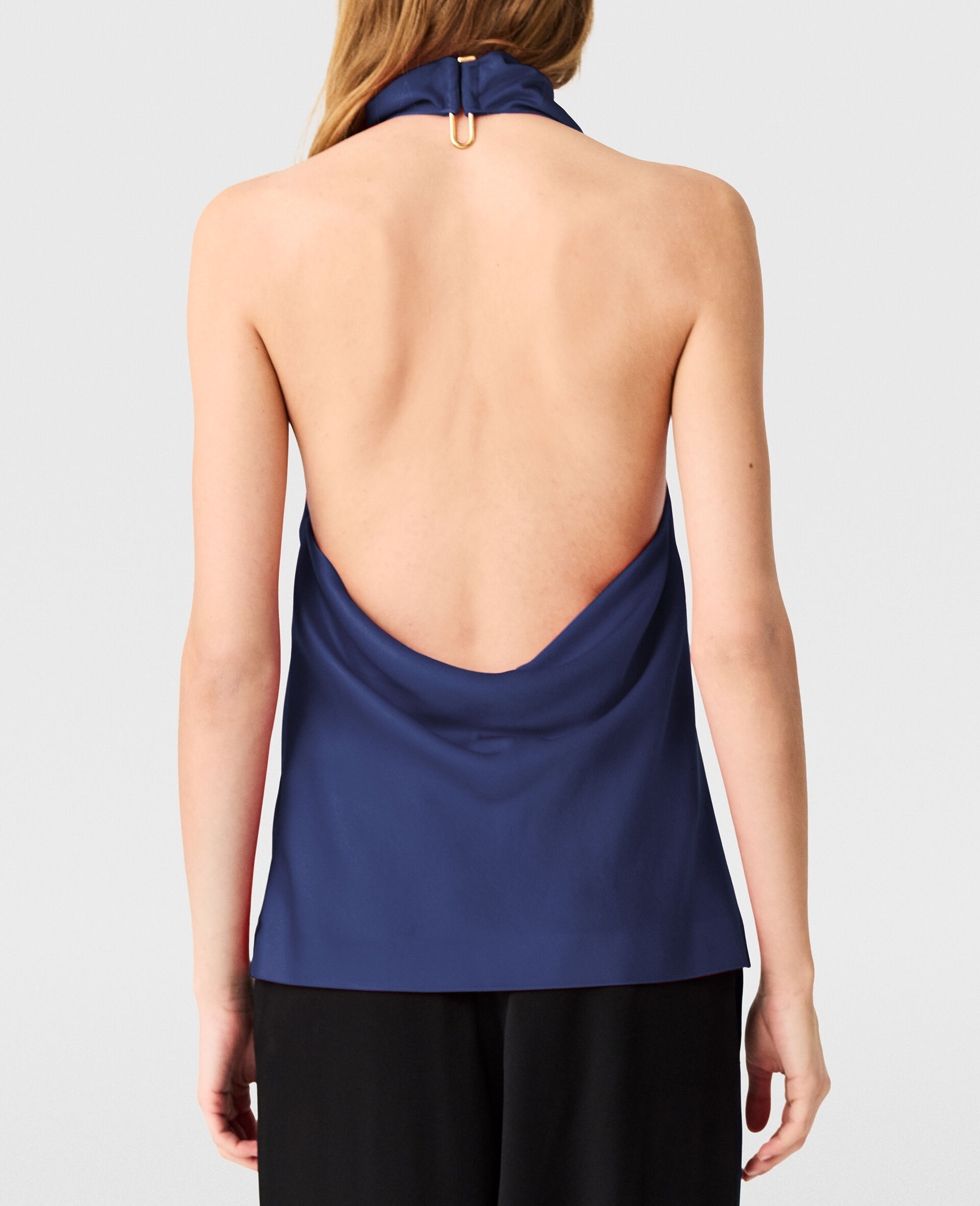 Satin halterneck Top-Red-large image number 3