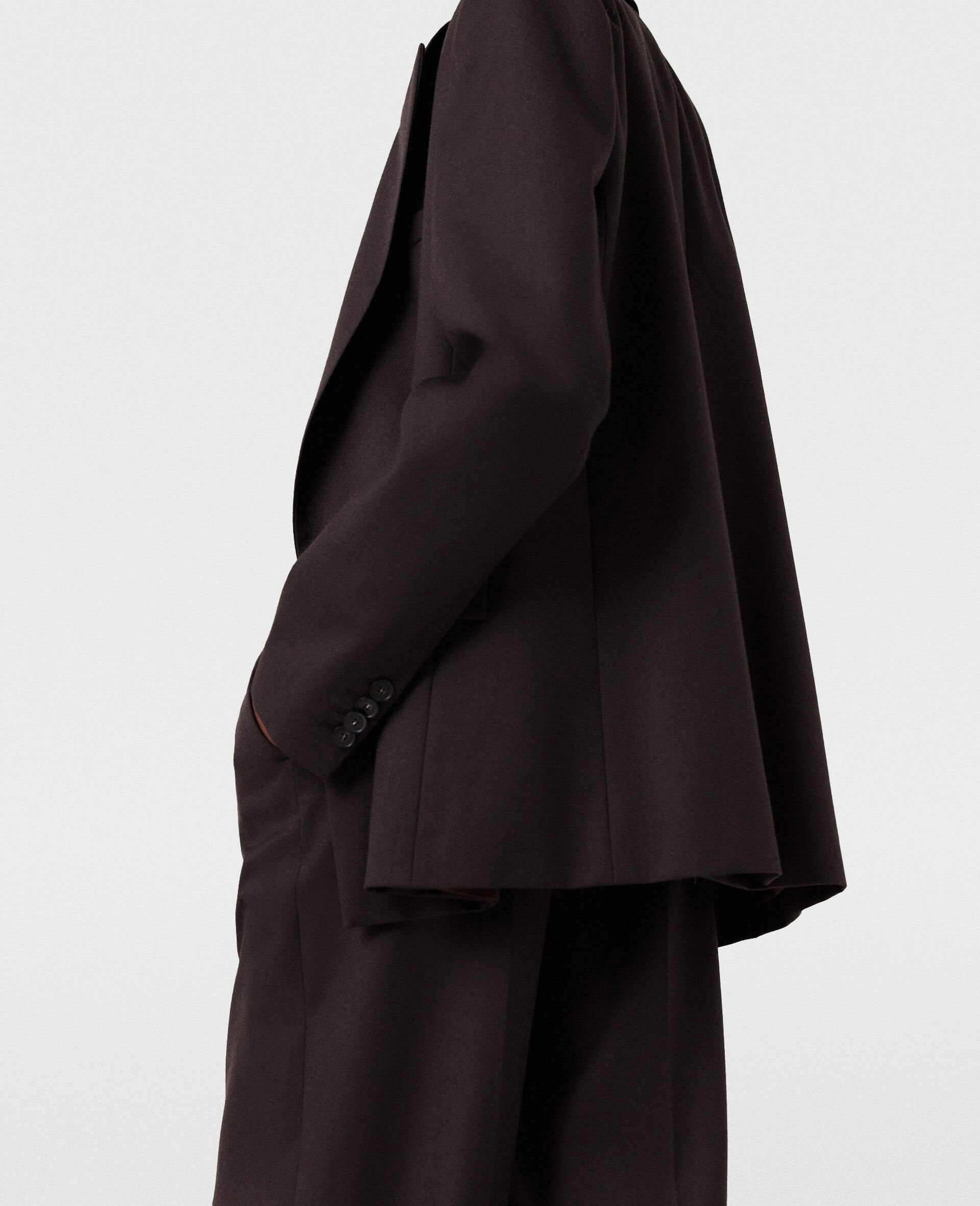 Double Breasted Wool Blazer-Brown-large image number 3