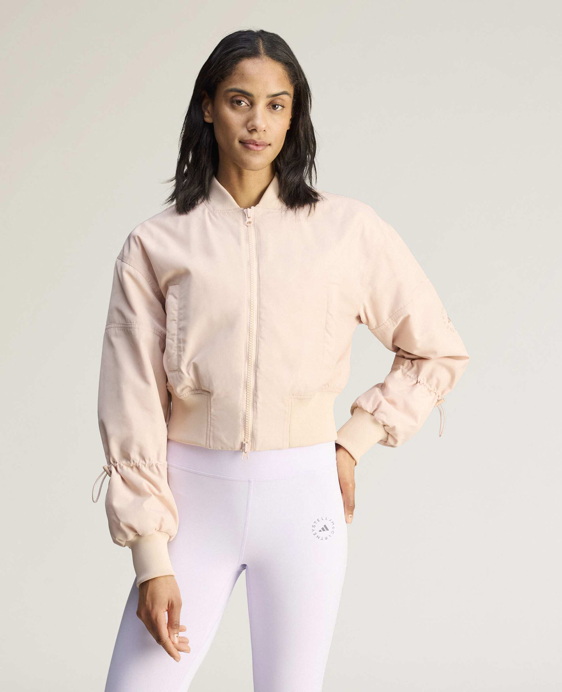 Sportswear Woven Cropped Bomber Jacket-Purple-medium