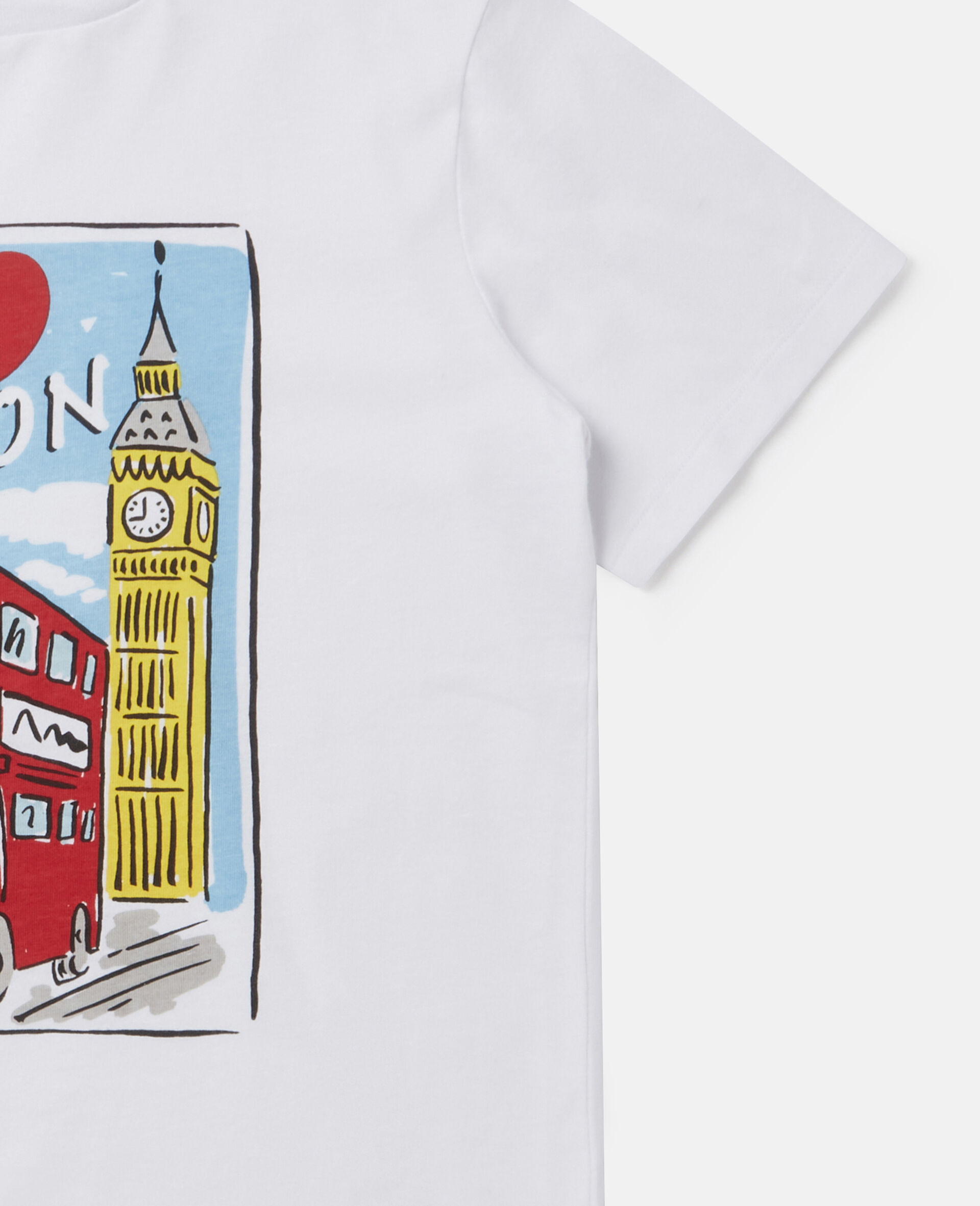 London Print Cotton T-Shirt-White-large image number 1