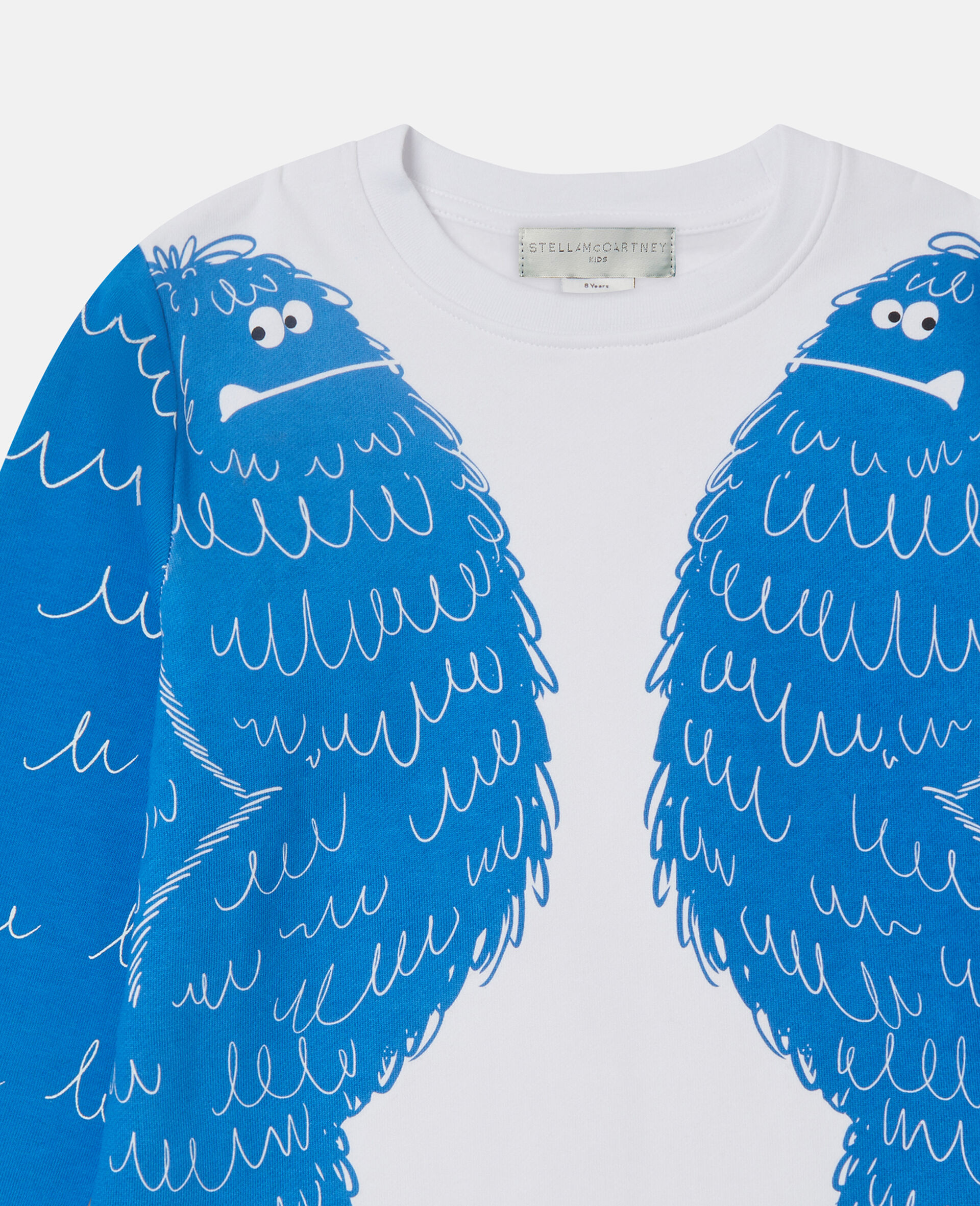 Monster Graphic Crewneck Sweatshirt-White-medium Monster Graphic Crewneck Sweatshirt-White-medium